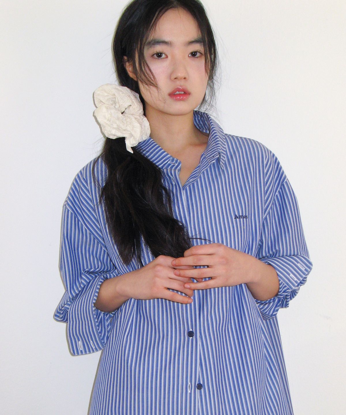 아메스 월드와이드(AMES-WORLDWIDE) OVER FIT STRIPE SHIRTS BLUE