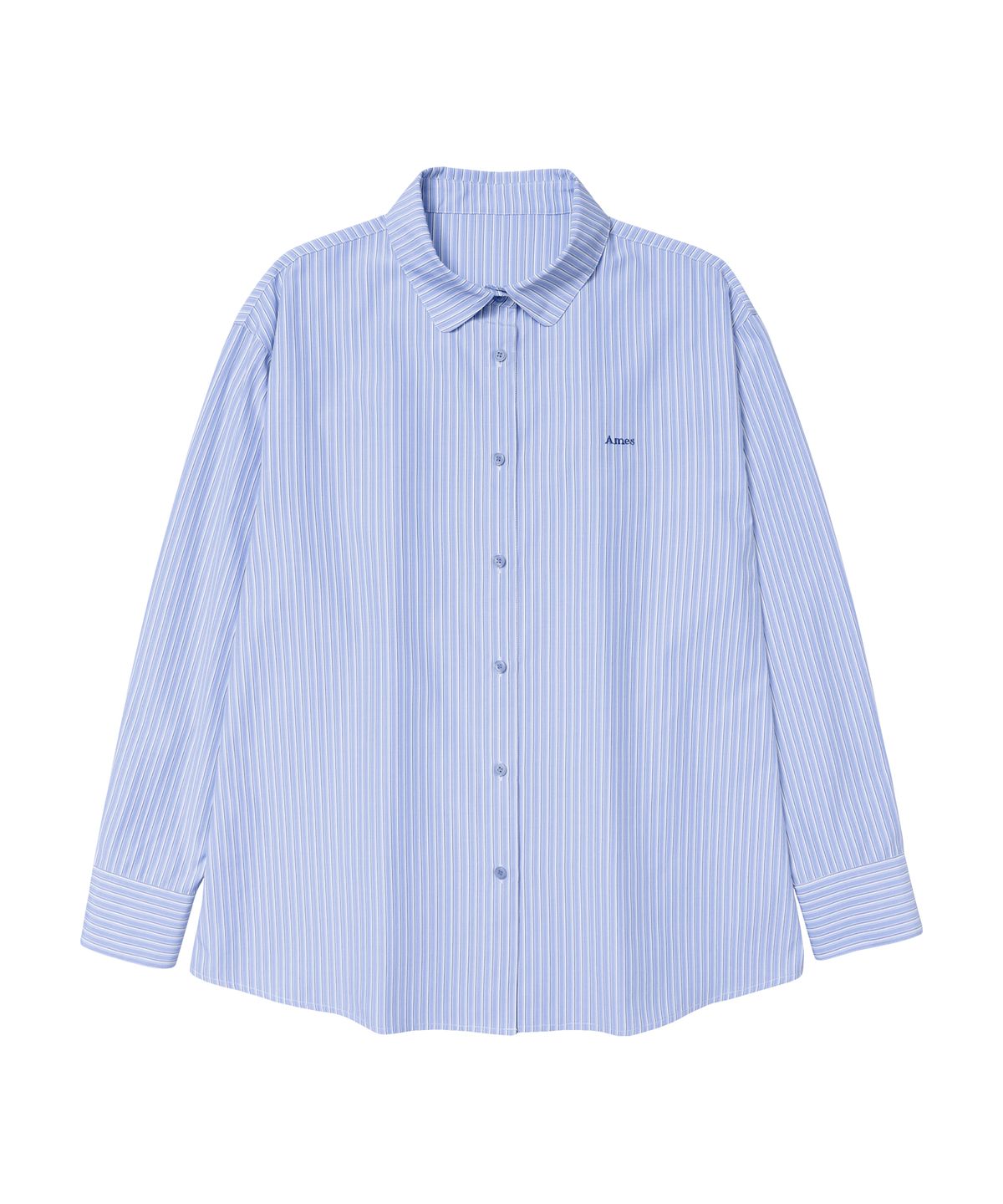 아메스 월드와이드(AMES-WORLDWIDE) OVER FIT STRIPE SHIRTS LIGHT BLUE