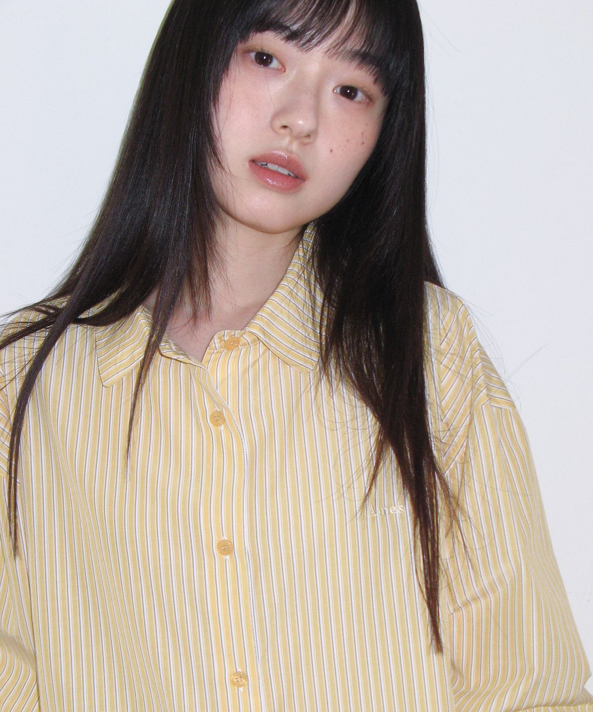 아메스 월드와이드(AMES-WORLDWIDE) OVER FIT STRIPE SHIRTS YELLOW