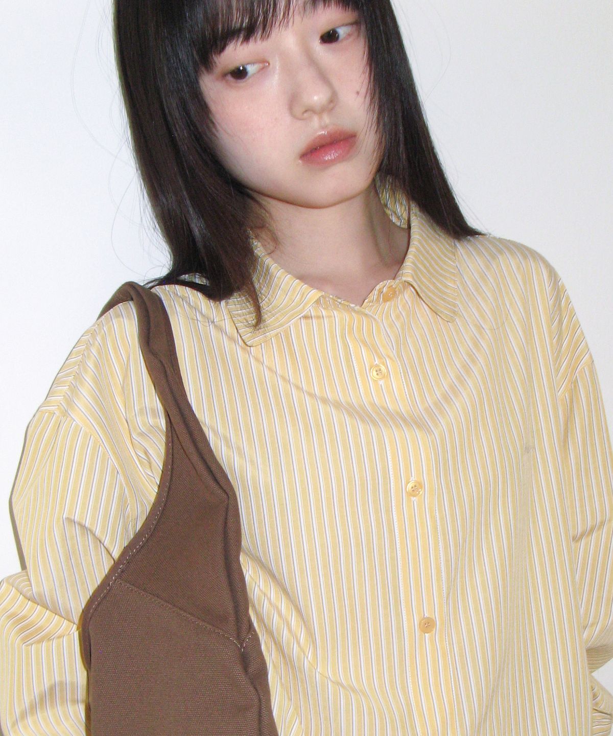아메스 월드와이드(AMES-WORLDWIDE) OVER FIT STRIPE SHIRTS YELLOW