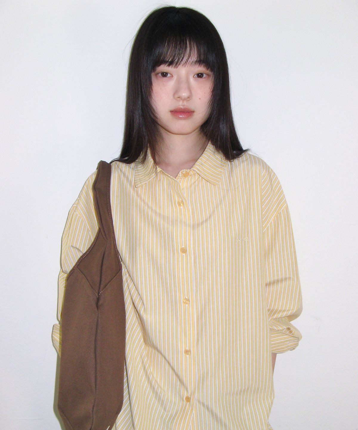 아메스 월드와이드(AMES-WORLDWIDE) OVER FIT STRIPE SHIRTS YELLOW