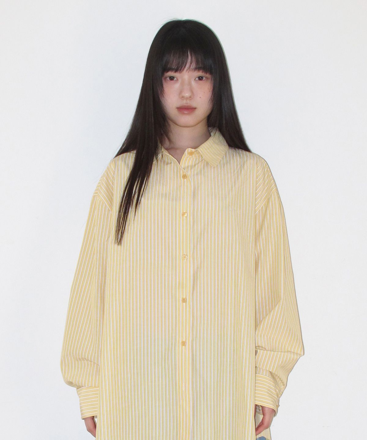 아메스 월드와이드(AMES-WORLDWIDE) OVER FIT STRIPE SHIRTS YELLOW