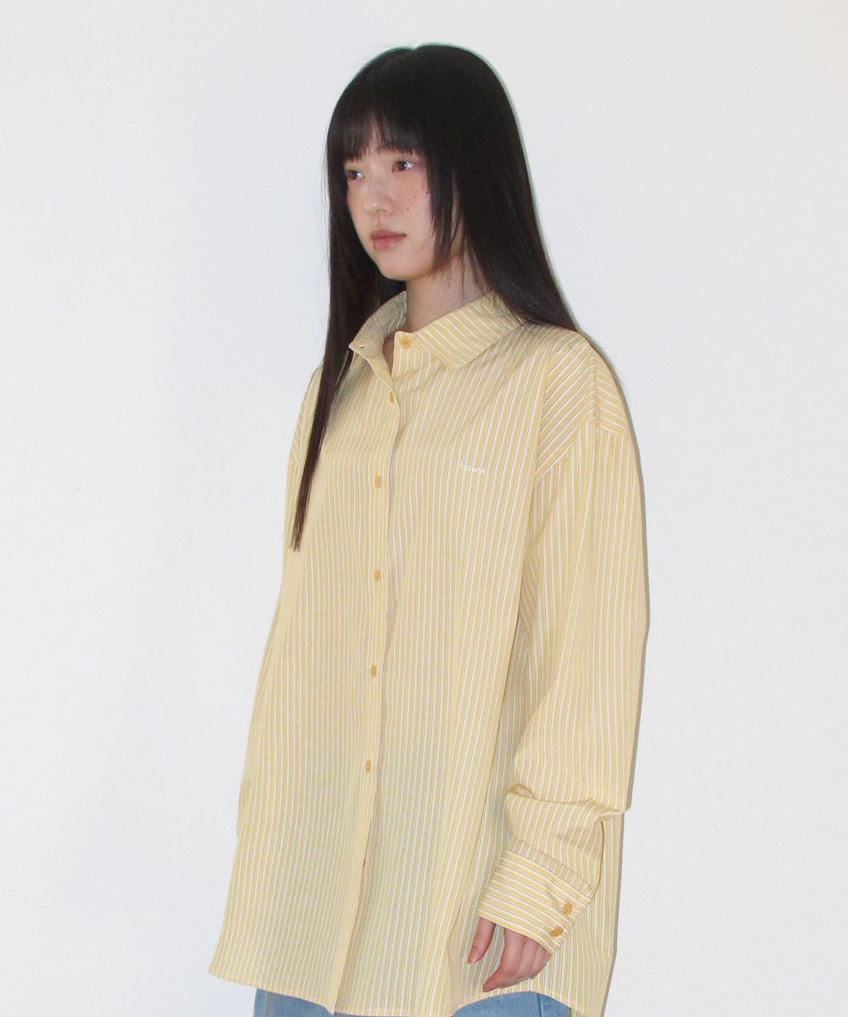아메스 월드와이드(AMES-WORLDWIDE) OVER FIT STRIPE SHIRTS YELLOW