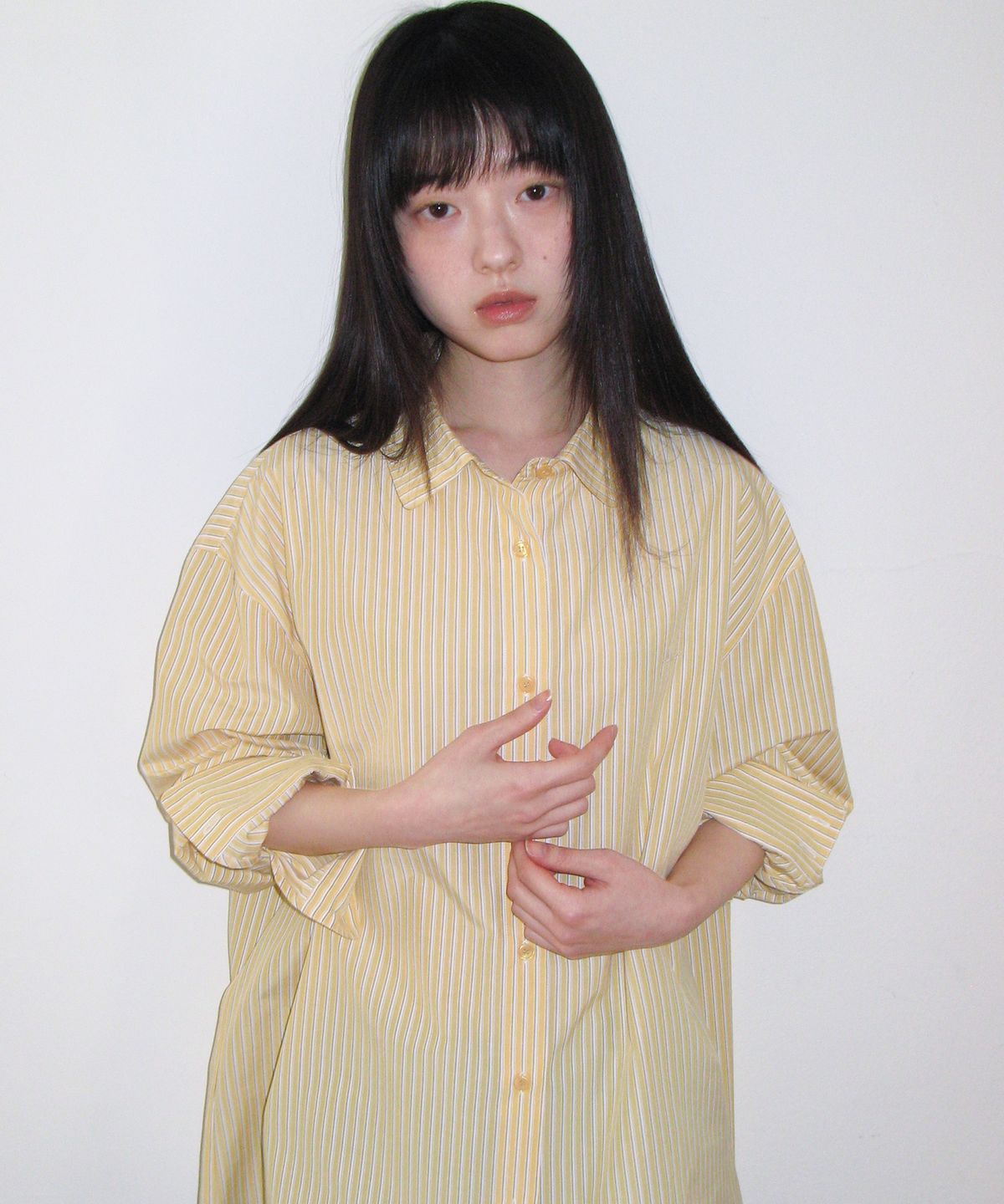 아메스 월드와이드(AMES-WORLDWIDE) OVER FIT STRIPE SHIRTS YELLOW