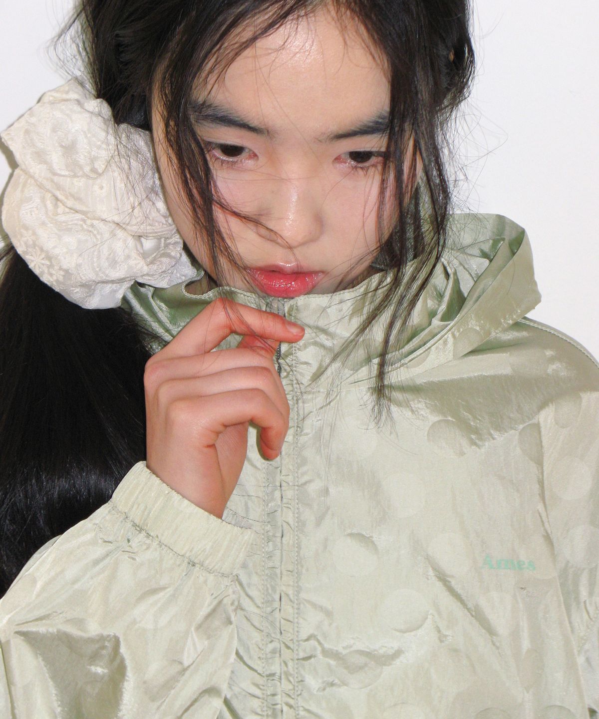 아메스 월드와이드(AMES-WORLDWIDE) GLOSSY DOT WINDBREAKER GREEN
