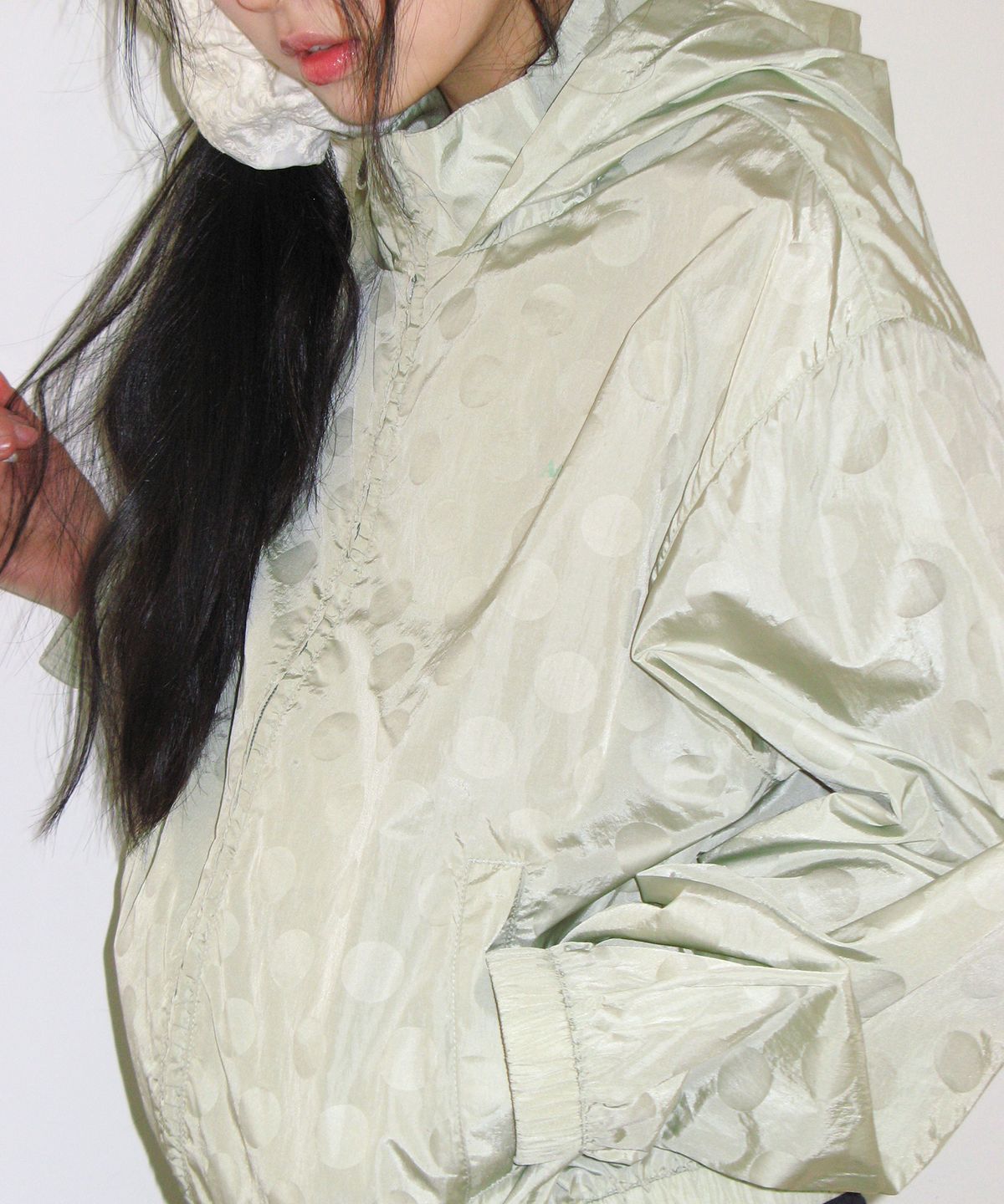 아메스 월드와이드(AMES-WORLDWIDE) GLOSSY DOT WINDBREAKER GREEN