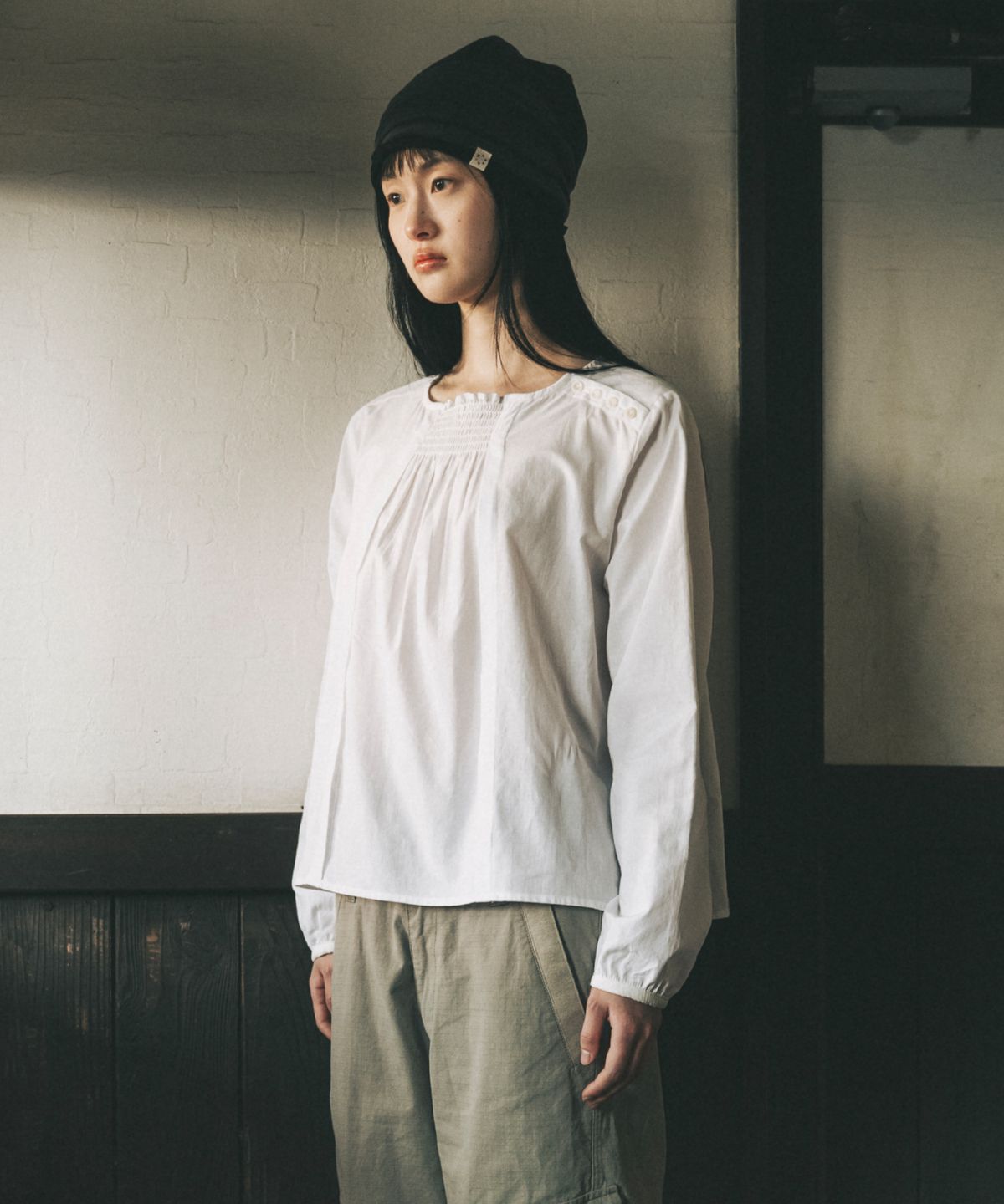 오헤시오(OHESHIO) REVERSIBLE LAYERED BEANIE, CHARCOAL