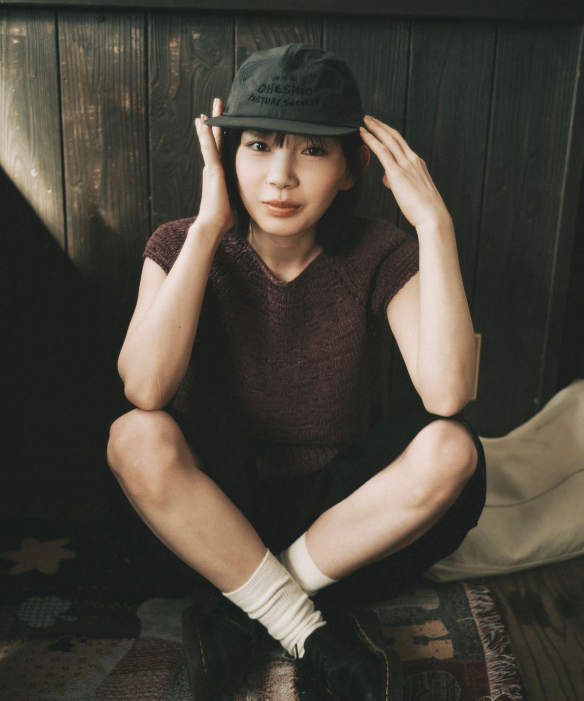 오헤시오(OHESHIO) SOCIETY LOGO NYLON CAMP CAP, CHARCOAL