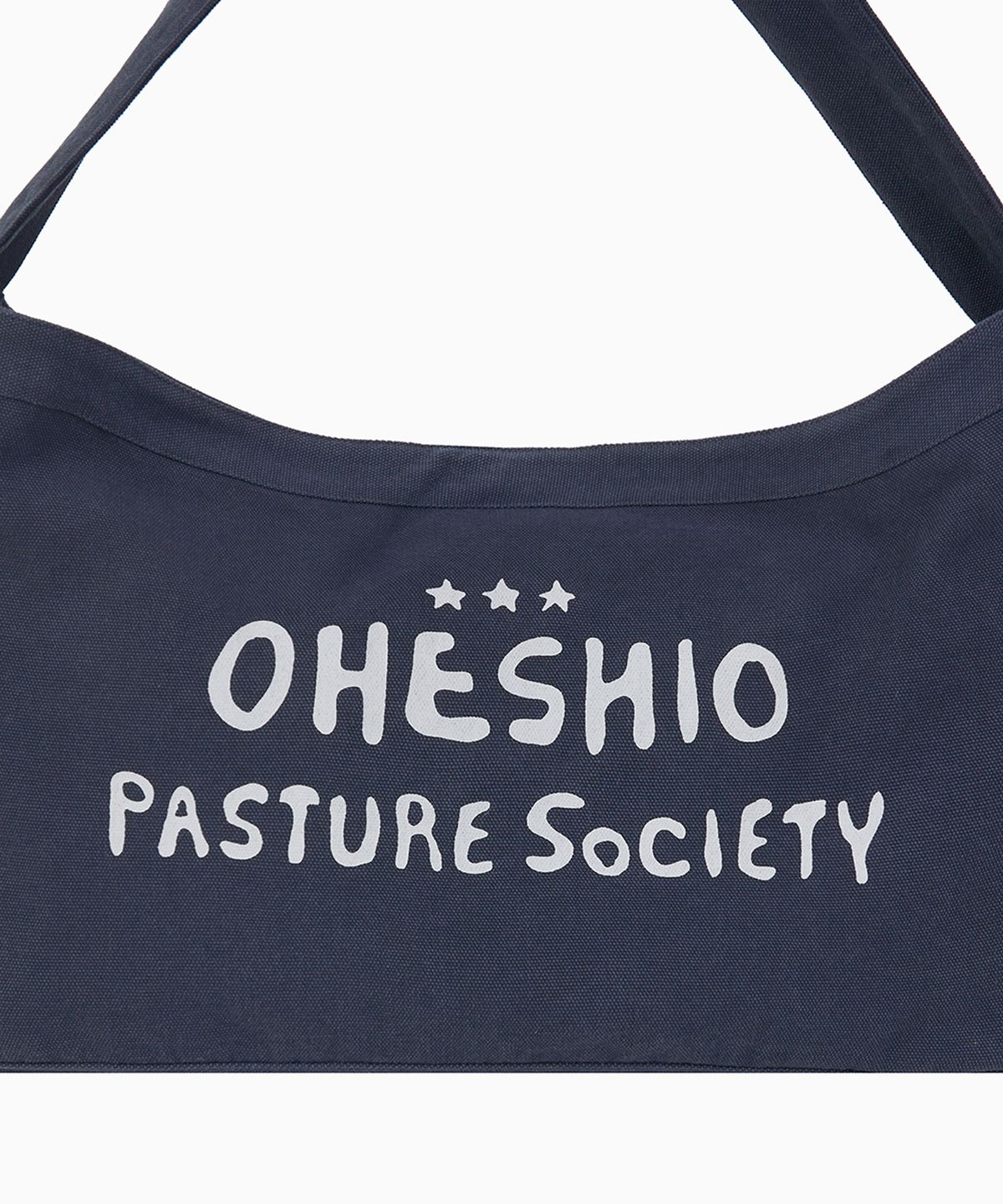 오헤시오(OHESHIO) VINTAGE COTTON LOGO MAIL BAG, NAVY