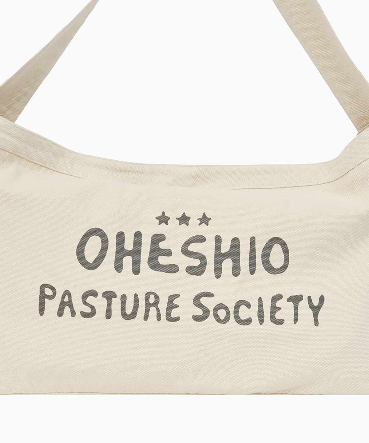 오헤시오(OHESHIO) VINTAGE COTTON LOGO MAIL BAG, CREAM