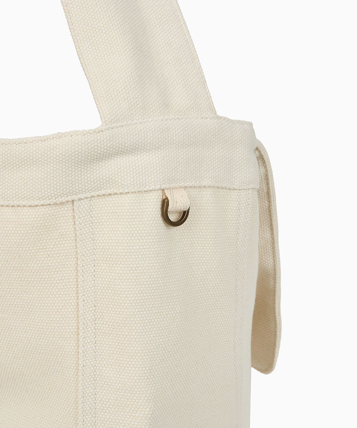 오헤시오(OHESHIO) VINTAGE COTTON LOGO MAIL BAG, CREAM