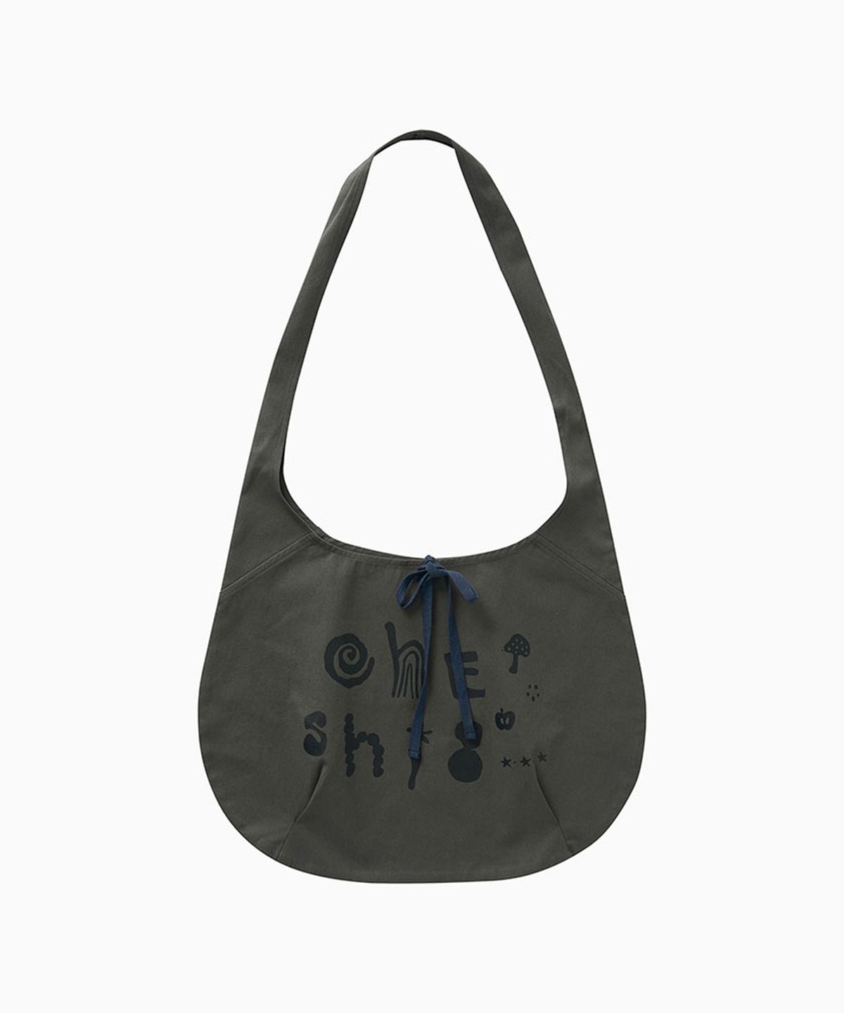 오헤시오(OHESHIO) LIGHT COTTON HOBO BAG, CHARCOAL