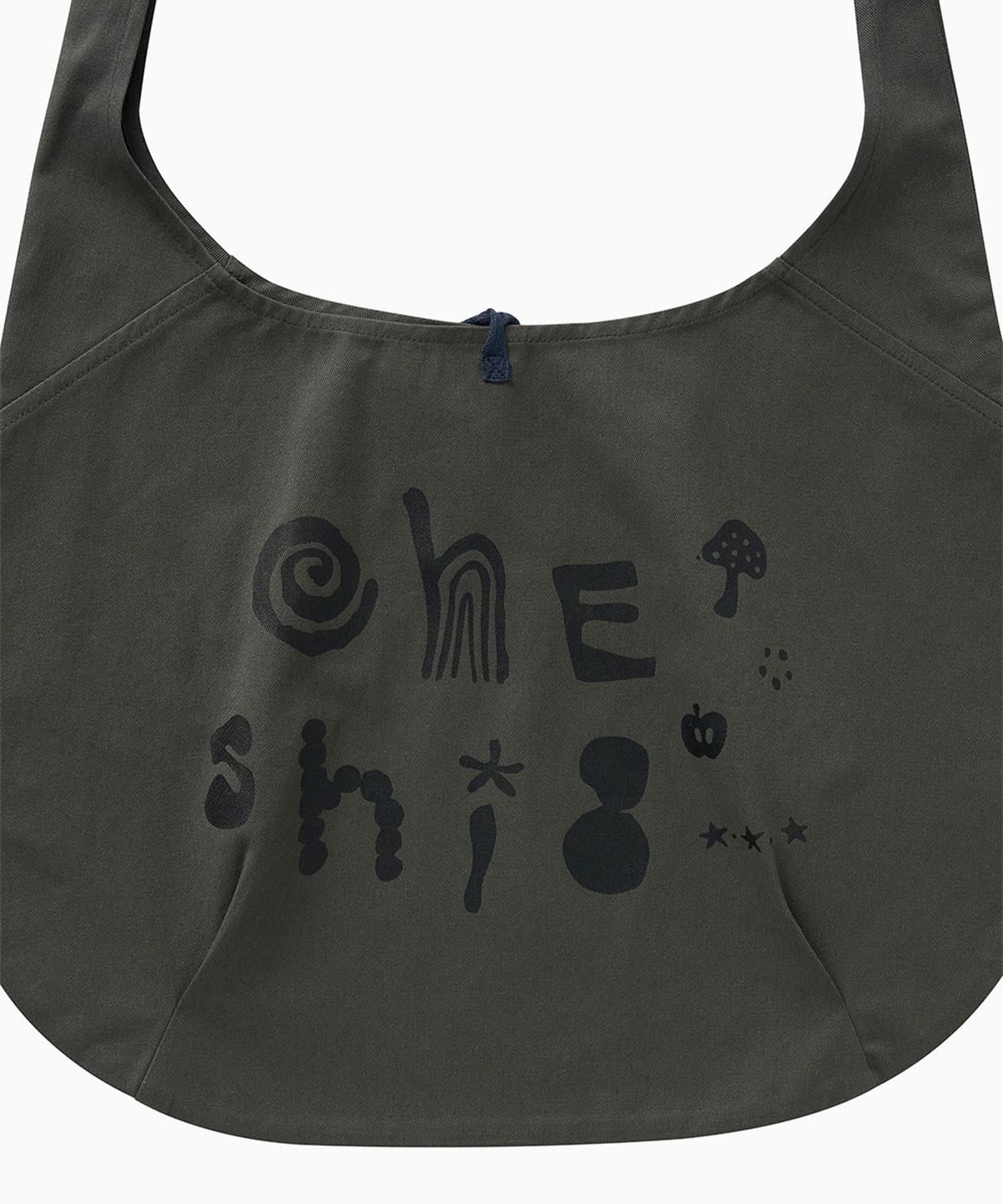 오헤시오(OHESHIO) LIGHT COTTON HOBO BAG, CHARCOAL