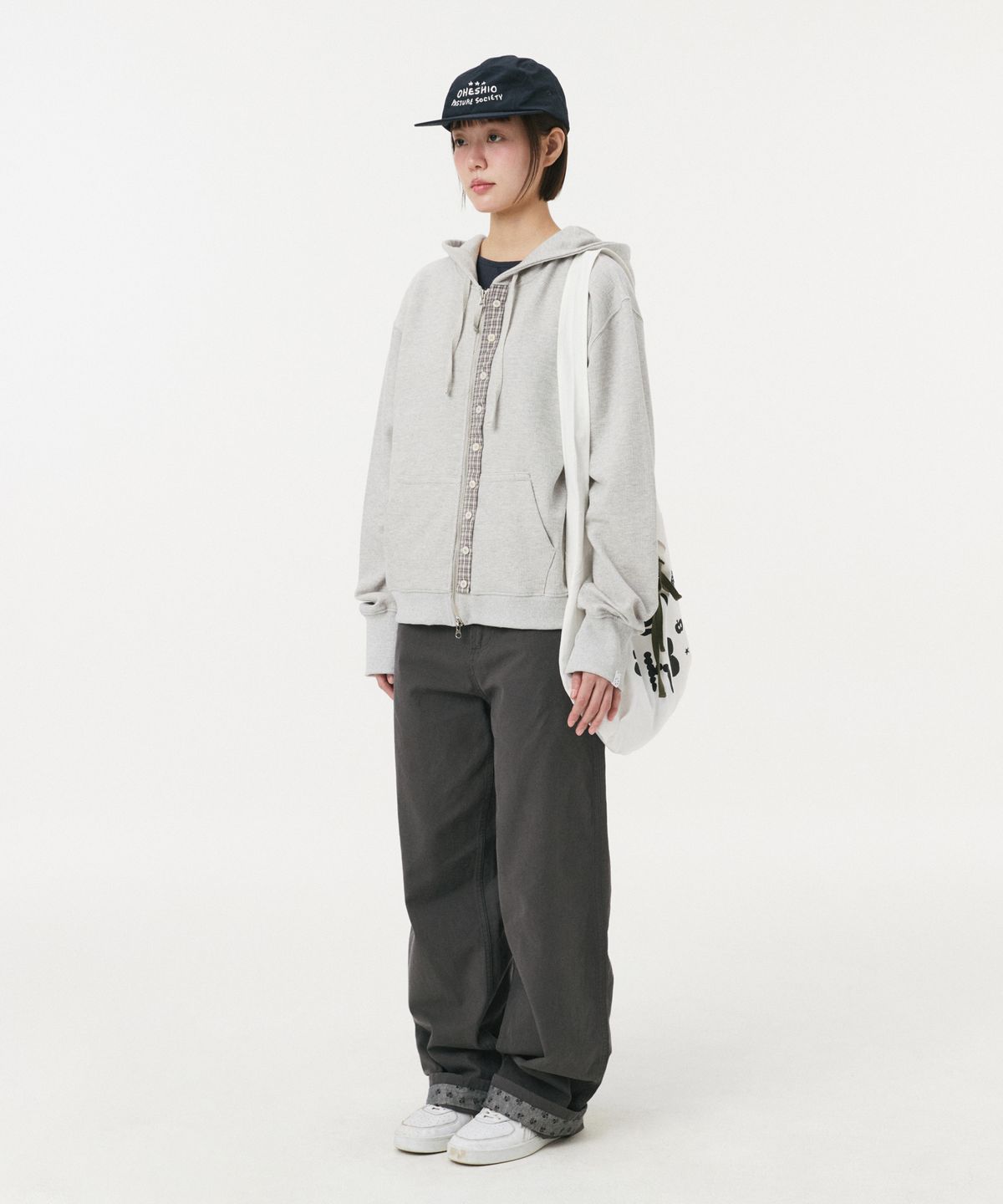 오헤시오(OHESHIO) LIGHT COTTON HOBO BAG, WHITE