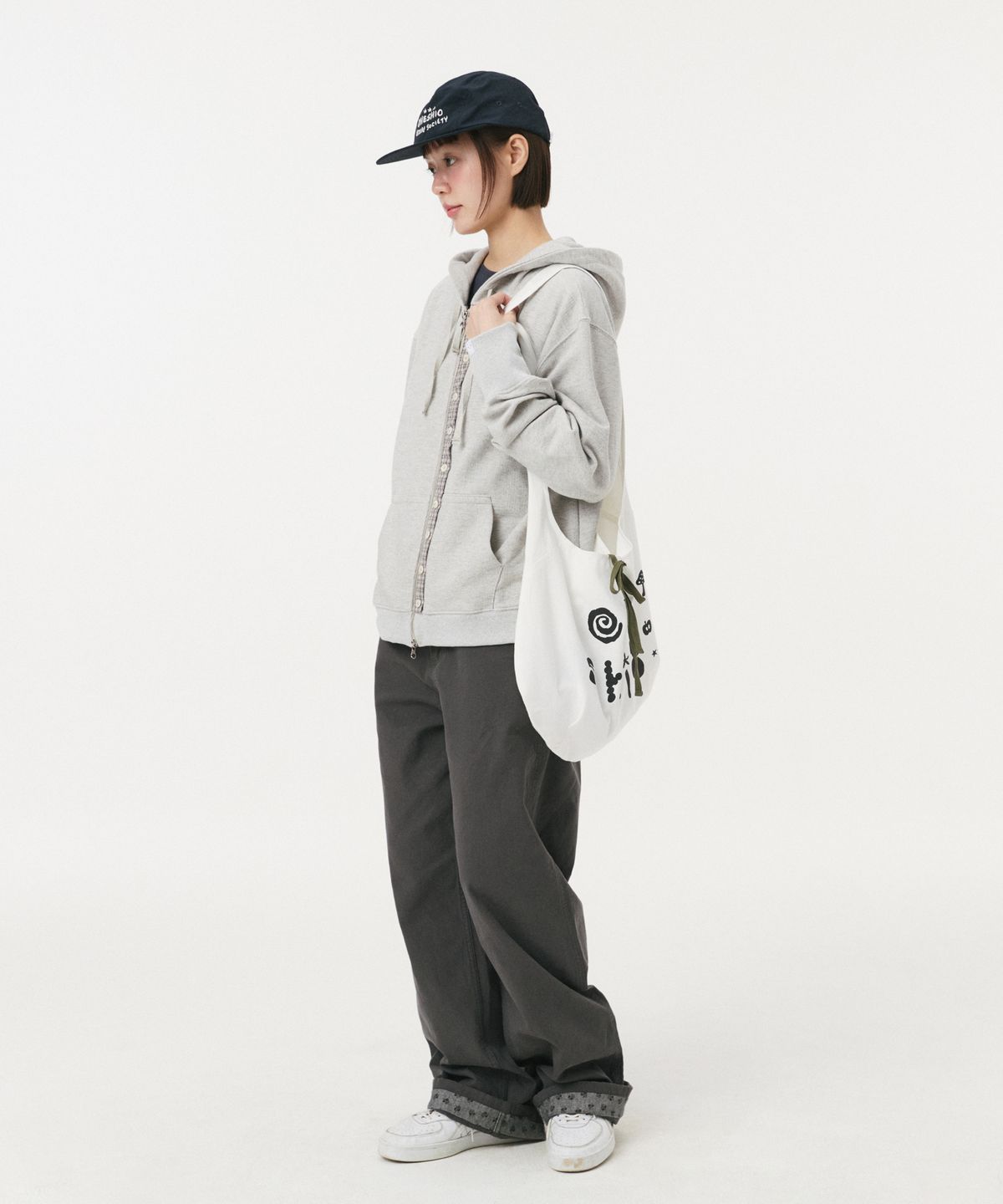 오헤시오(OHESHIO) LIGHT COTTON HOBO BAG, WHITE