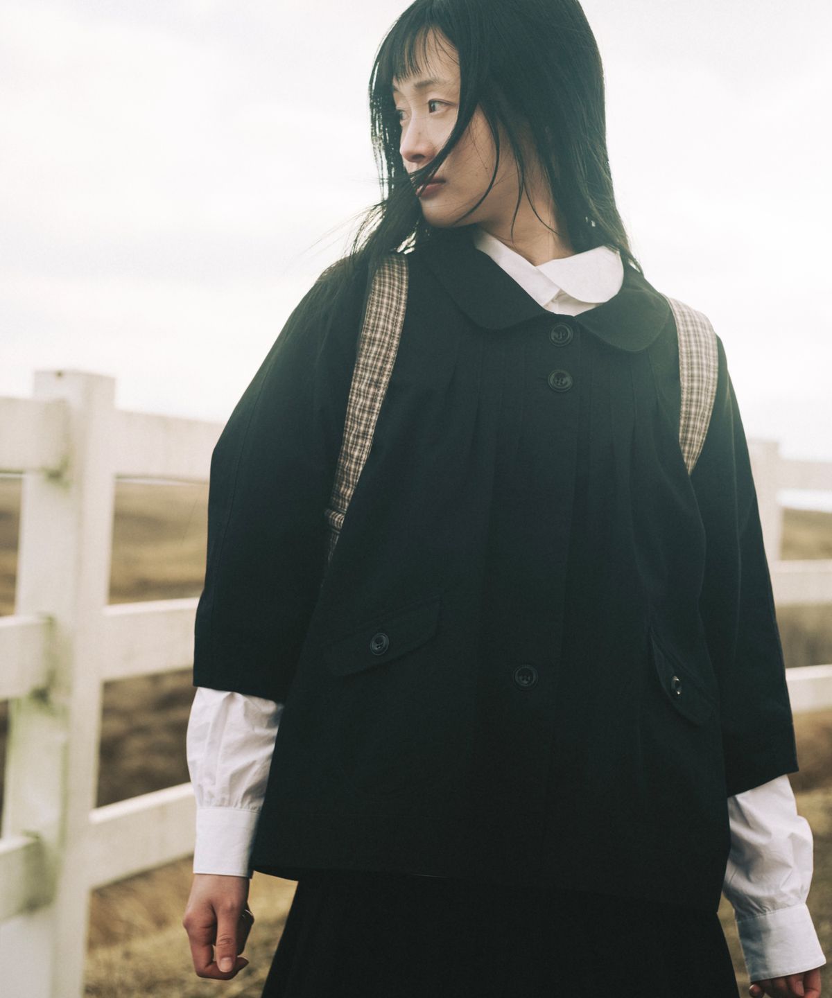 오헤시오(OHESHIO) DUAL POCKET BACKPACK, BEIGE CHECK