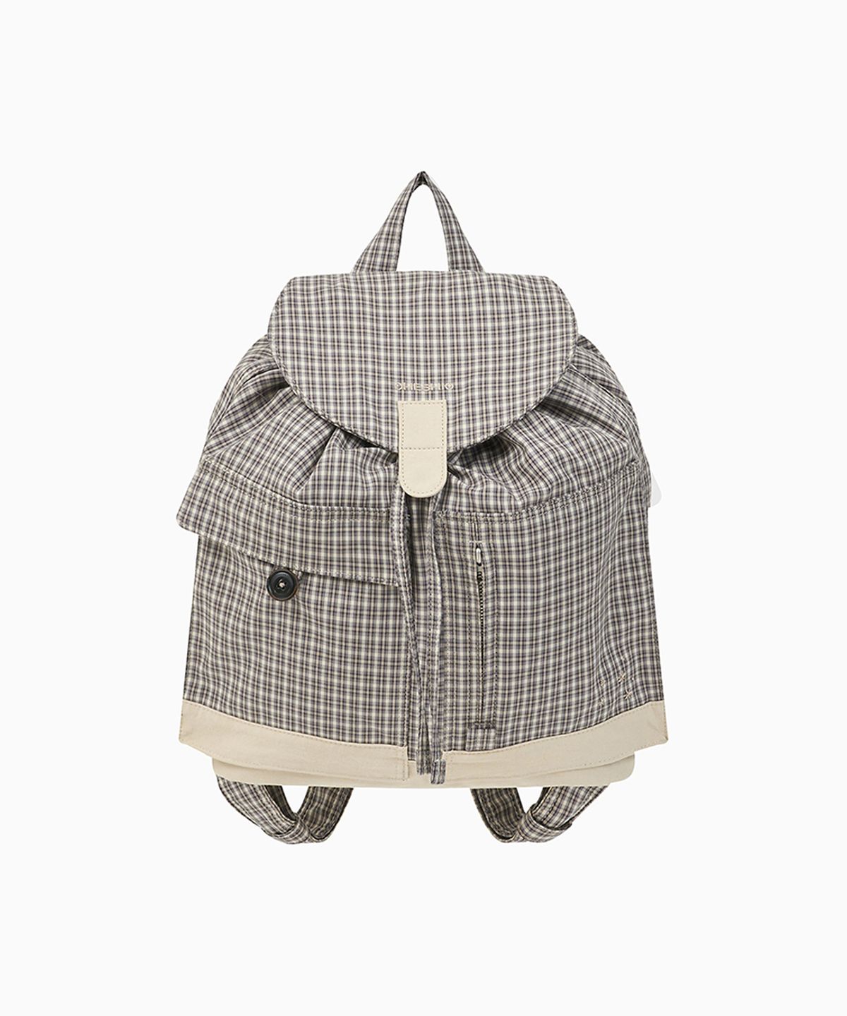 오헤시오(OHESHIO) DUAL POCKET BACKPACK, BEIGE CHECK