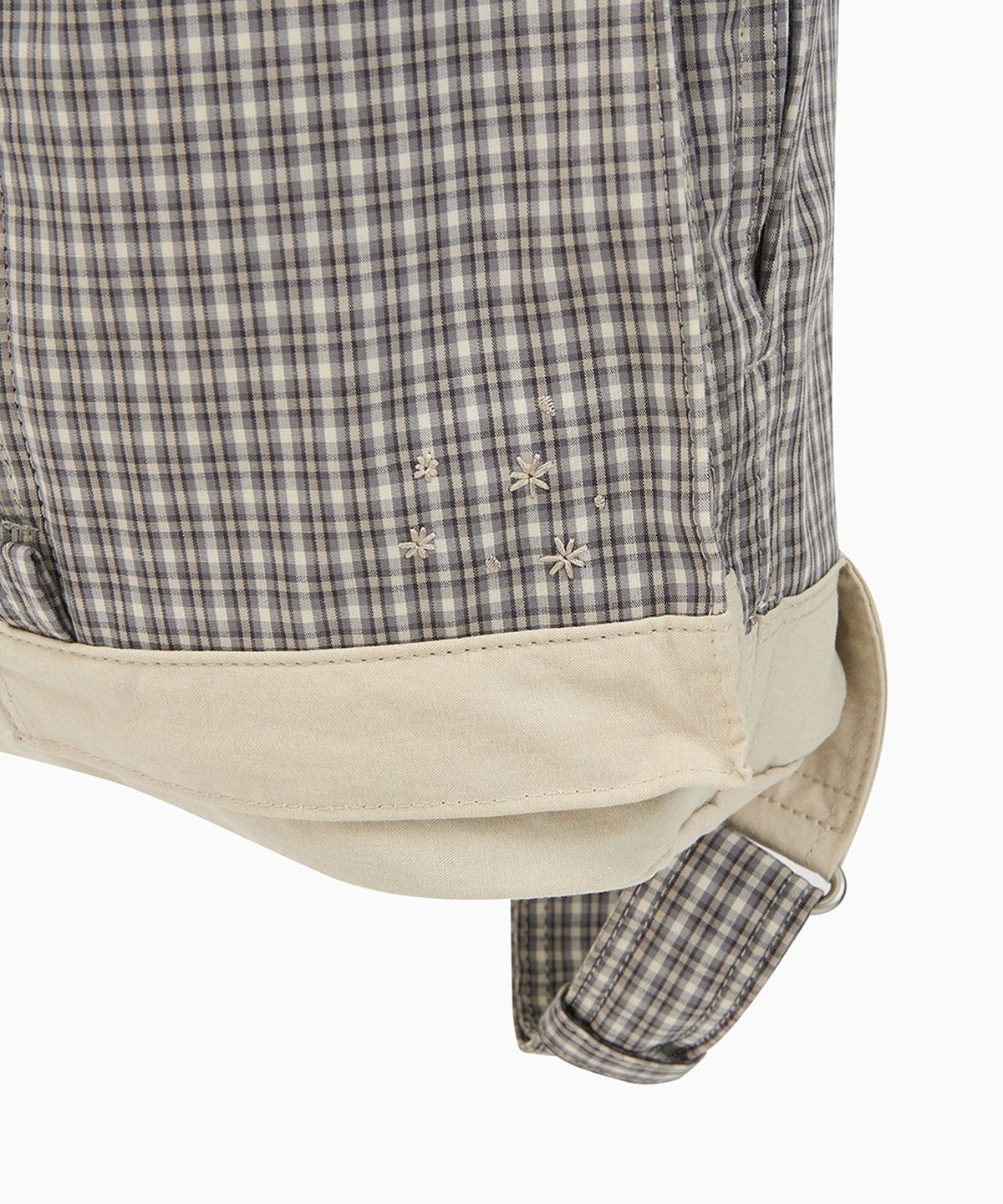 오헤시오(OHESHIO) DUAL POCKET BACKPACK, BEIGE CHECK