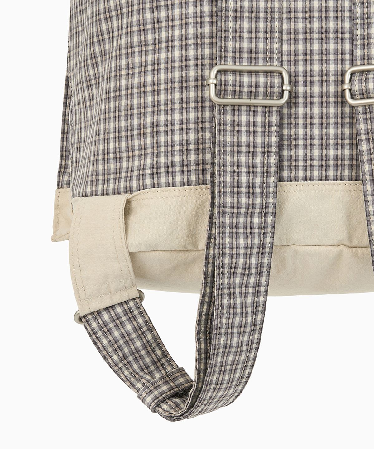 오헤시오(OHESHIO) DUAL POCKET BACKPACK, BEIGE CHECK