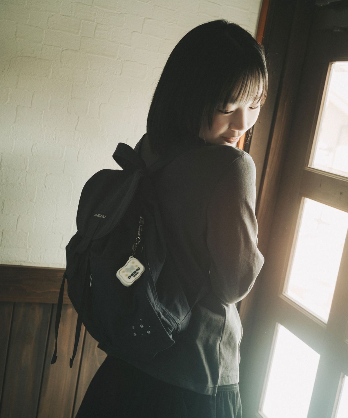 오헤시오(OHESHIO) DUAL POCKET BACKPACK, NAVY