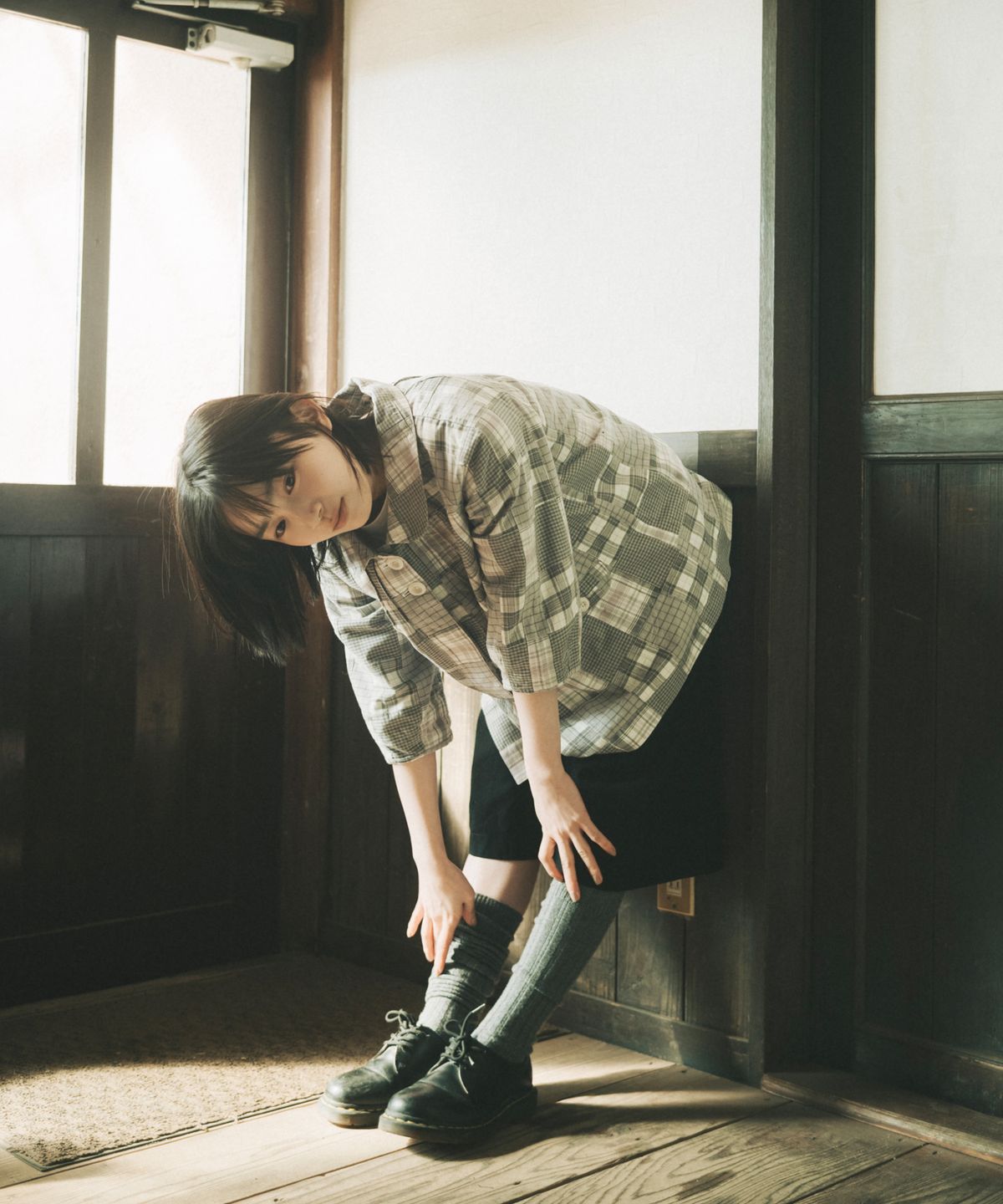 오헤시오(OHESHIO) SHIRRING POCKET BERMUDA PANTS, BLACK