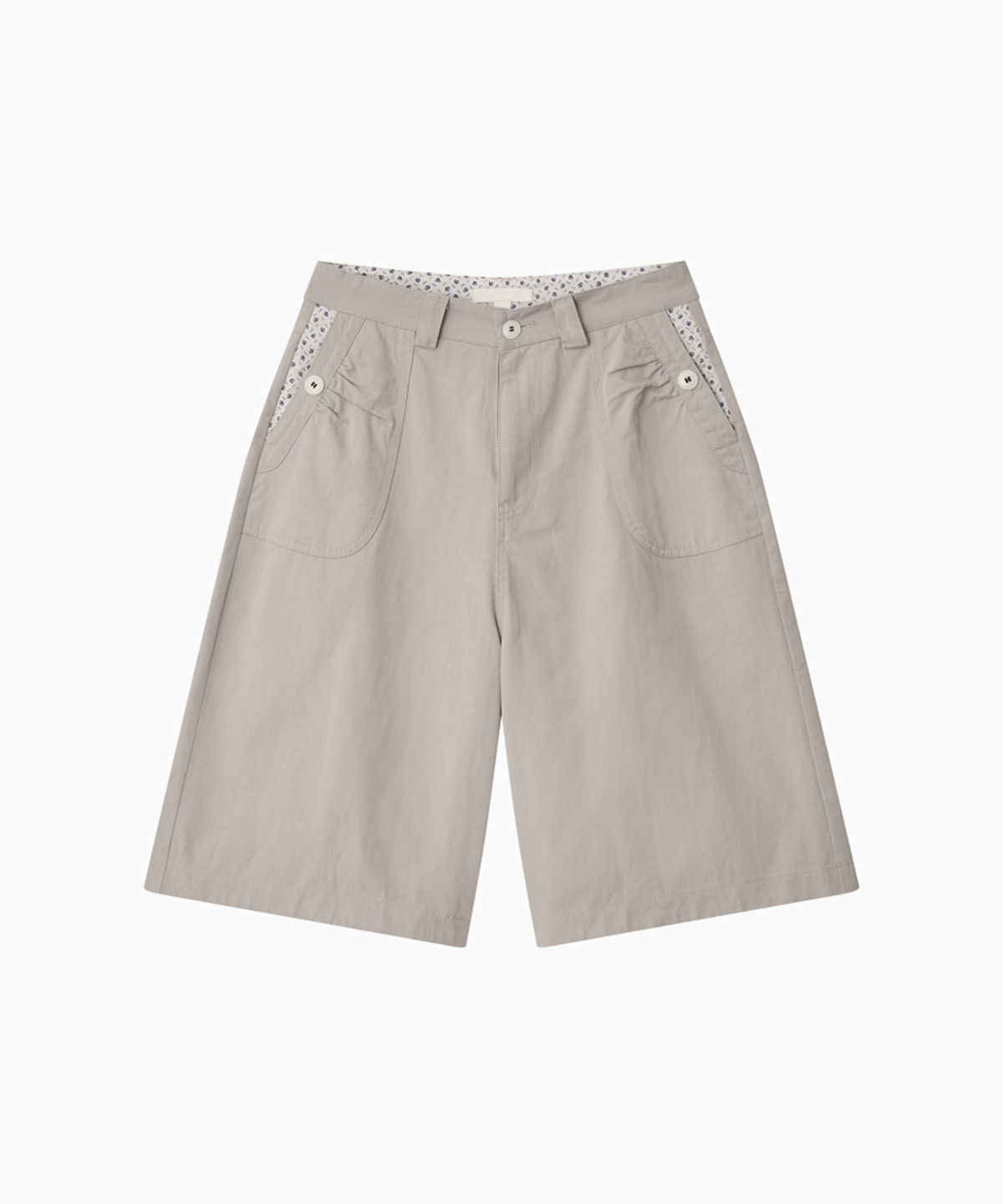 오헤시오(OHESHIO) SHIRRING POCKET BERMUDA PANTS, BEIGE
