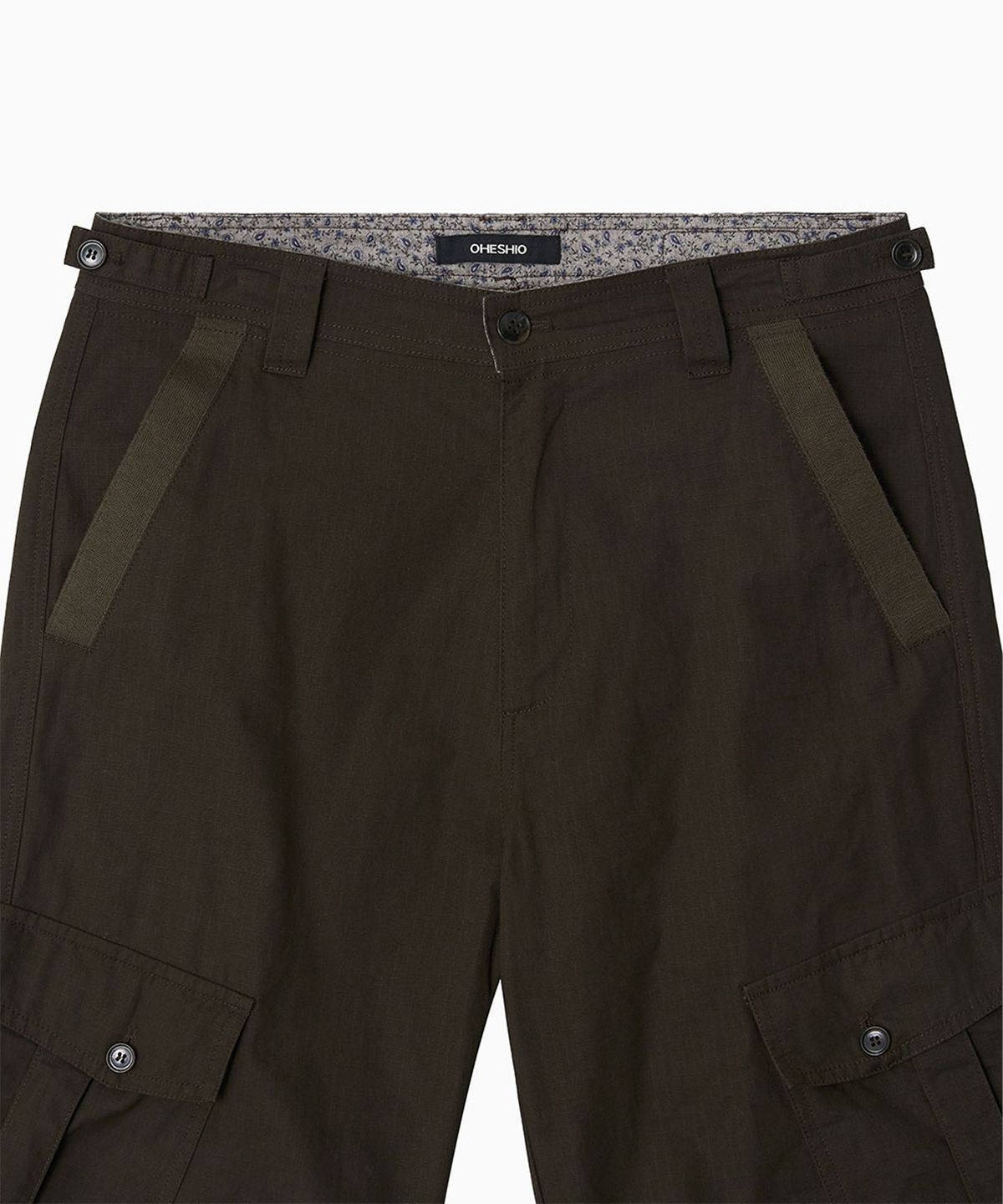 오헤시오(OHESHIO) CARGO POCKET ROLL-UP PANTS, BROWN