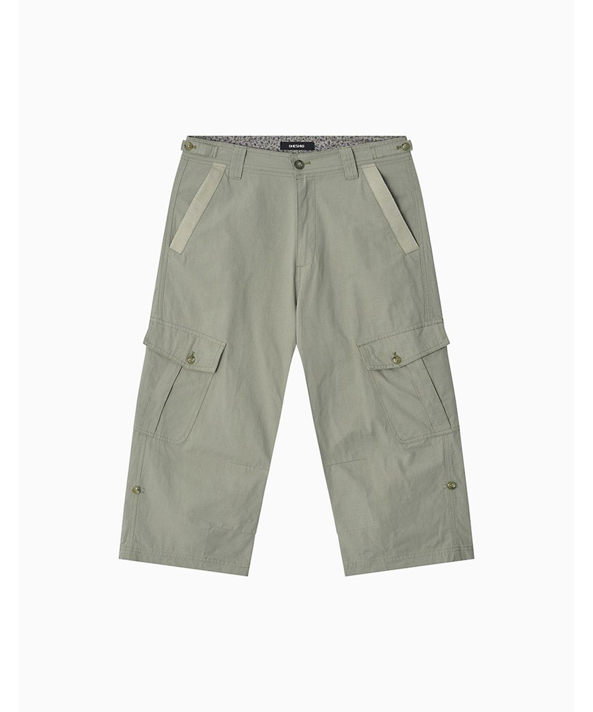 오헤시오(OHESHIO) CARGO POCKET ROLL-UP PANTS, KHAKI