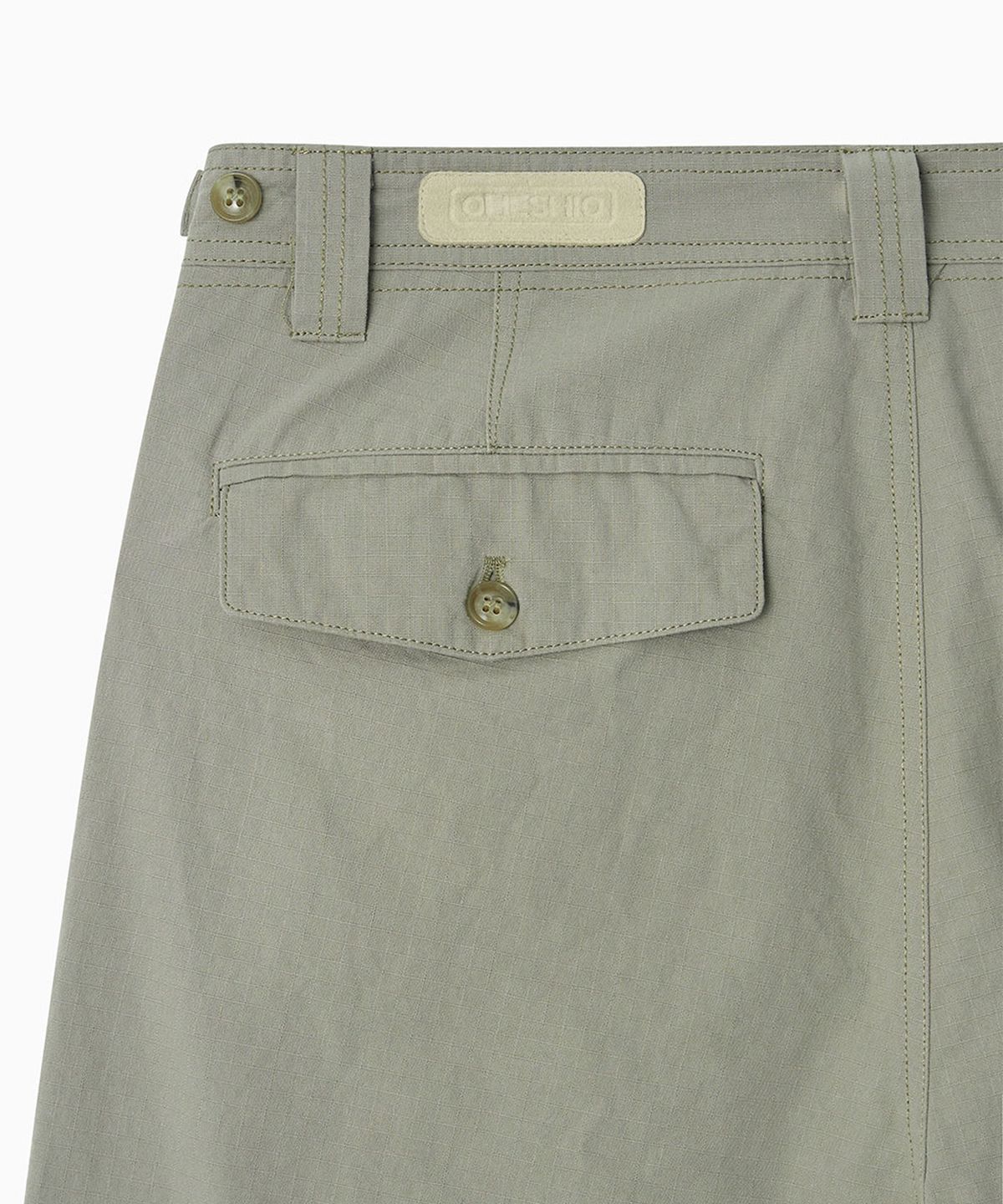 오헤시오(OHESHIO) CARGO POCKET ROLL-UP PANTS, KHAKI