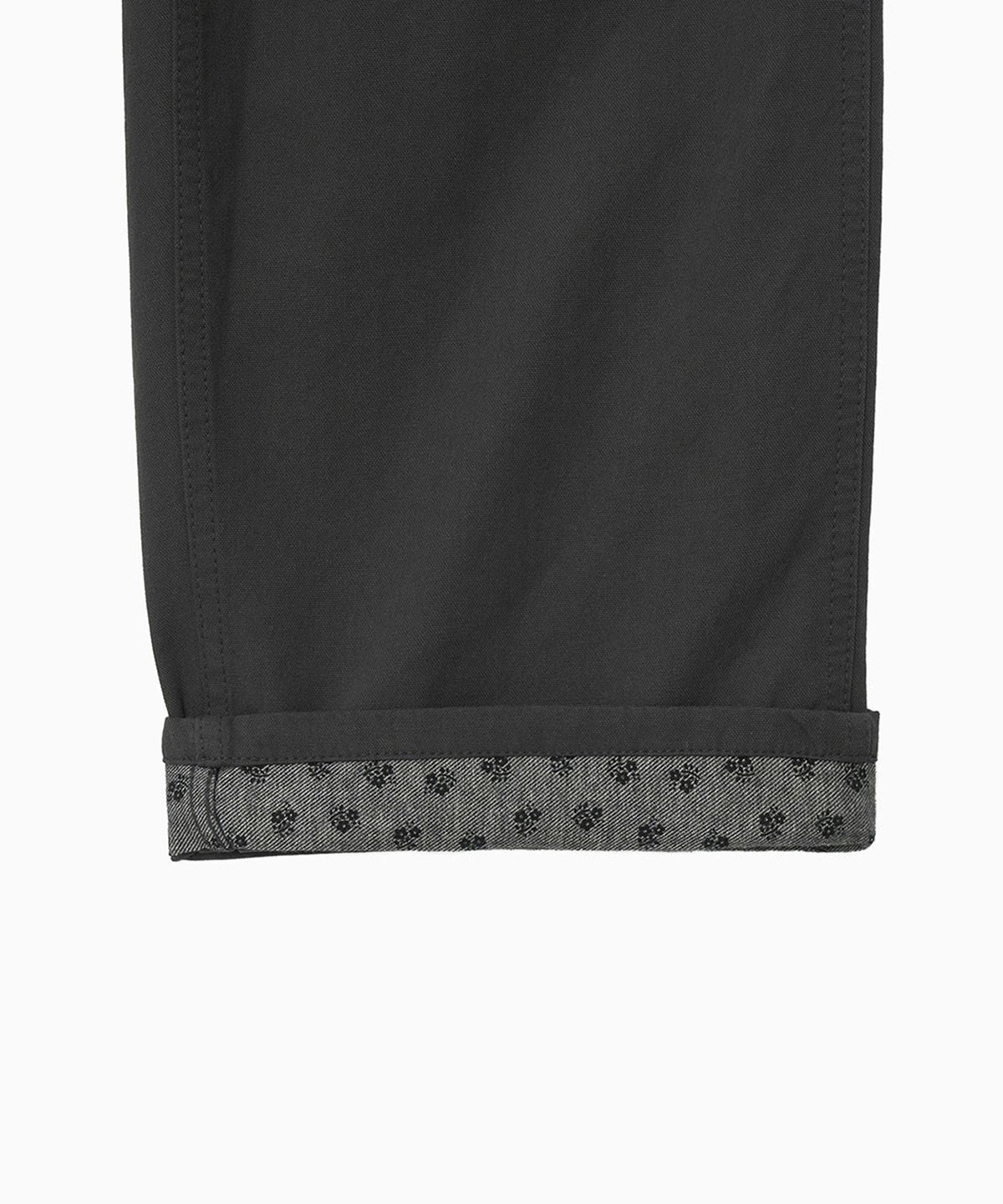 오헤시오(OHESHIO) FLORAL ROLL-UP COTTON PANTS, CHARCOAL