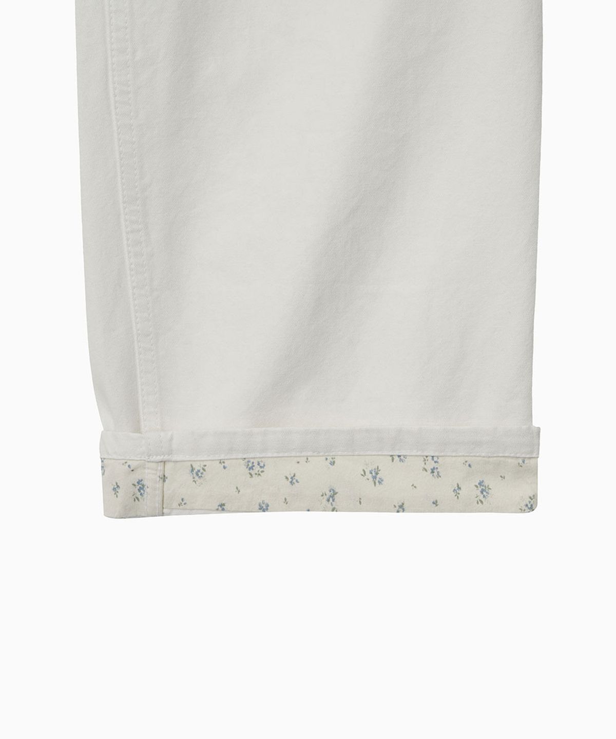 오헤시오(OHESHIO) FLORAL ROLL-UP COTTON PANTS, IVORY