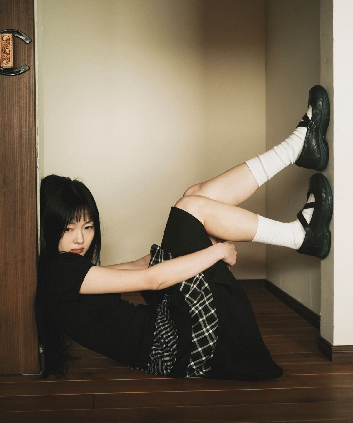 오헤시오(OHESHIO) CANCAN LAYERED SKIRT, BLACK CHECK
