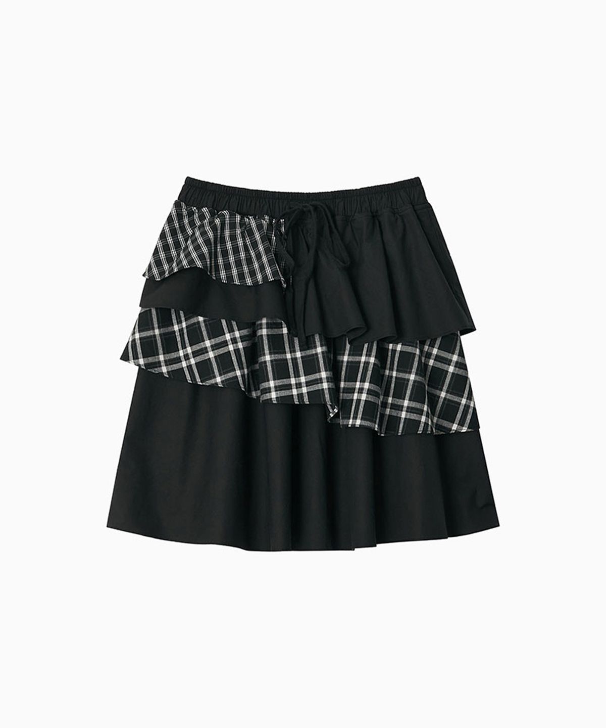 오헤시오(OHESHIO) CANCAN LAYERED SKIRT, BLACK CHECK