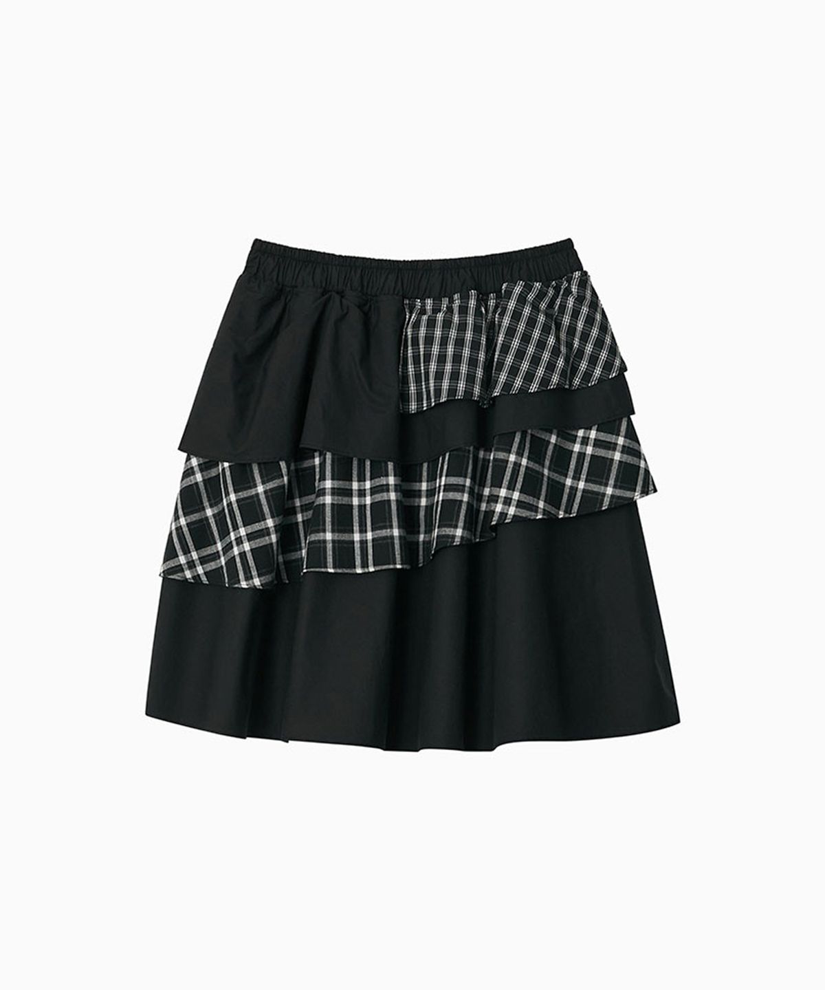 오헤시오(OHESHIO) CANCAN LAYERED SKIRT, BLACK CHECK