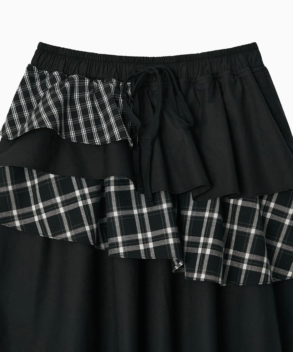 오헤시오(OHESHIO) CANCAN LAYERED SKIRT, BLACK CHECK
