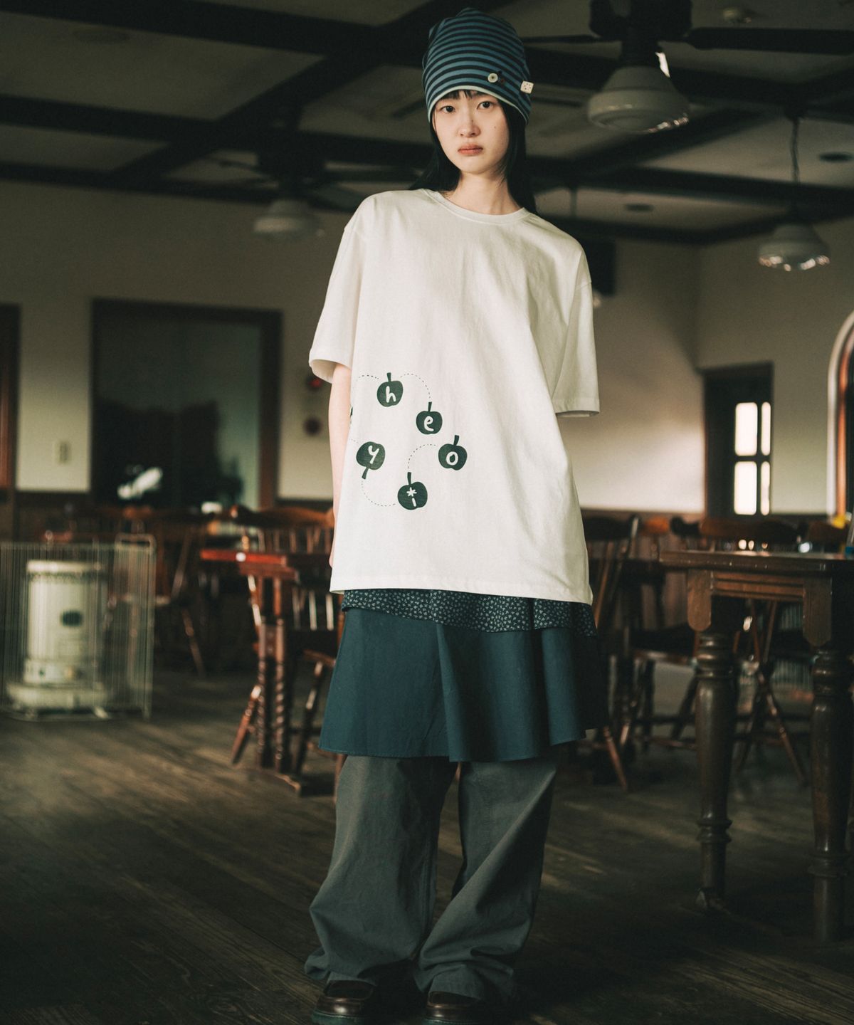 오헤시오(OHESHIO) CANCAN LAYERED SKIRT, FLORAL NAVY