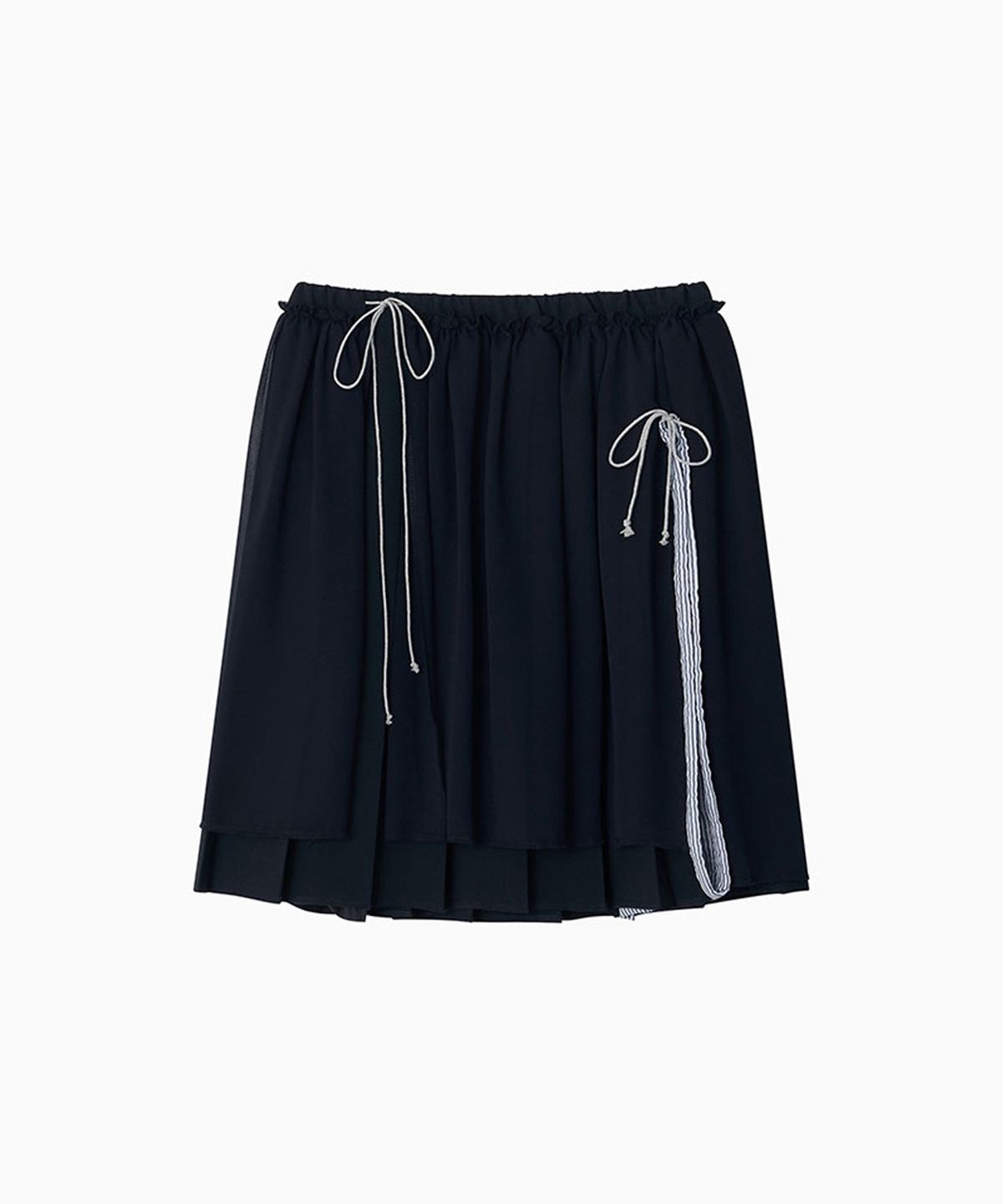 오헤시오(OHESHIO) DRAWSTRING SHIRRING SKIRT, NAVY