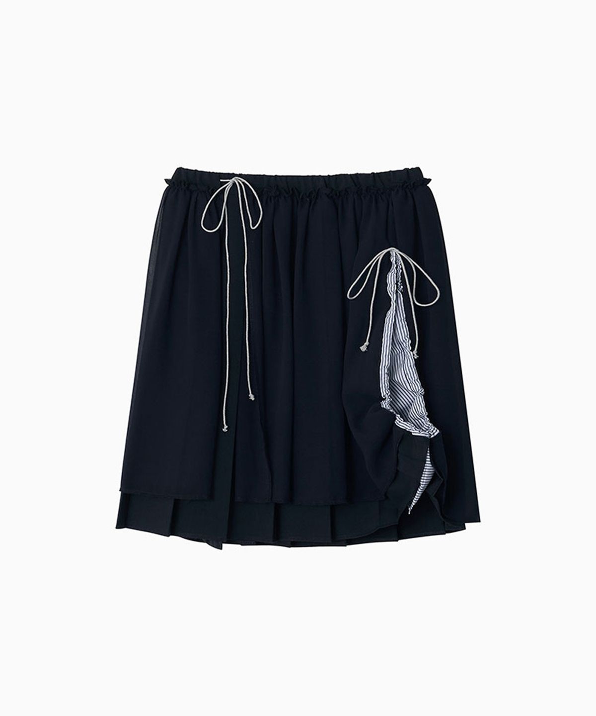 오헤시오(OHESHIO) DRAWSTRING SHIRRING SKIRT, NAVY
