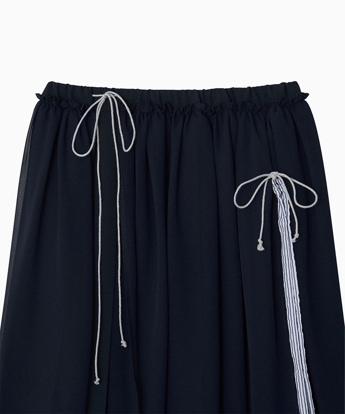 오헤시오(OHESHIO) DRAWSTRING SHIRRING SKIRT, NAVY