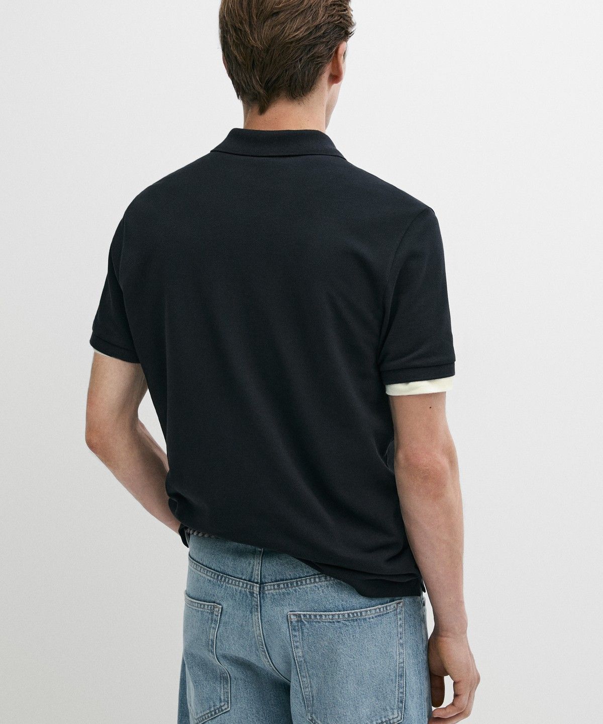 마시모두띠(MASSIMO DUTTI) 마이크로 텍스처드 코튼 피케 폴로 셔츠