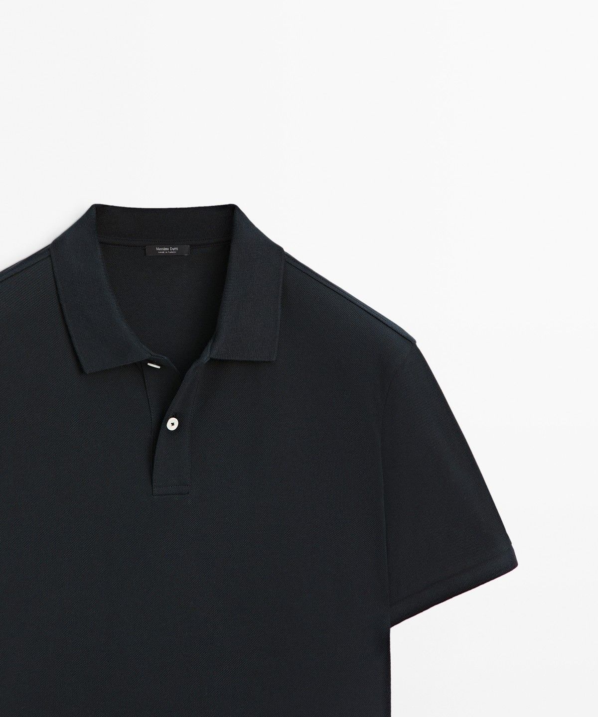 마시모두띠(MASSIMO DUTTI) 마이크로 텍스처드 코튼 피케 폴로 셔츠