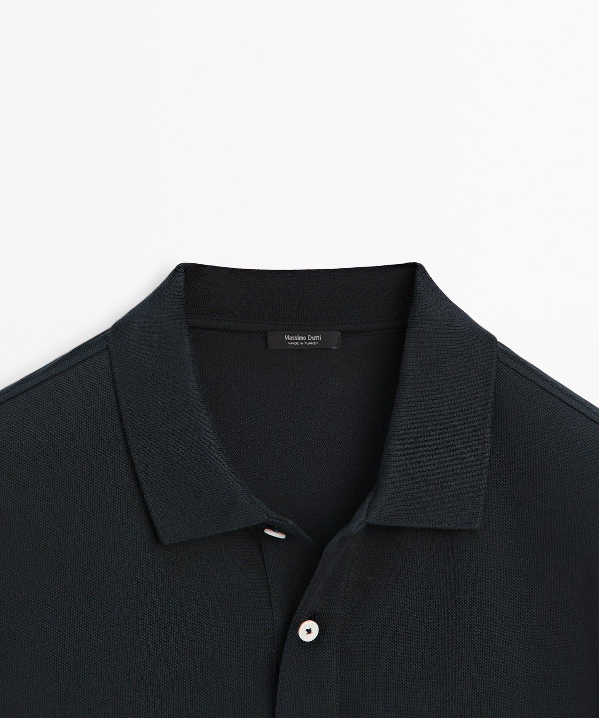 마시모두띠(MASSIMO DUTTI) 마이크로 텍스처드 코튼 피케 폴로 셔츠