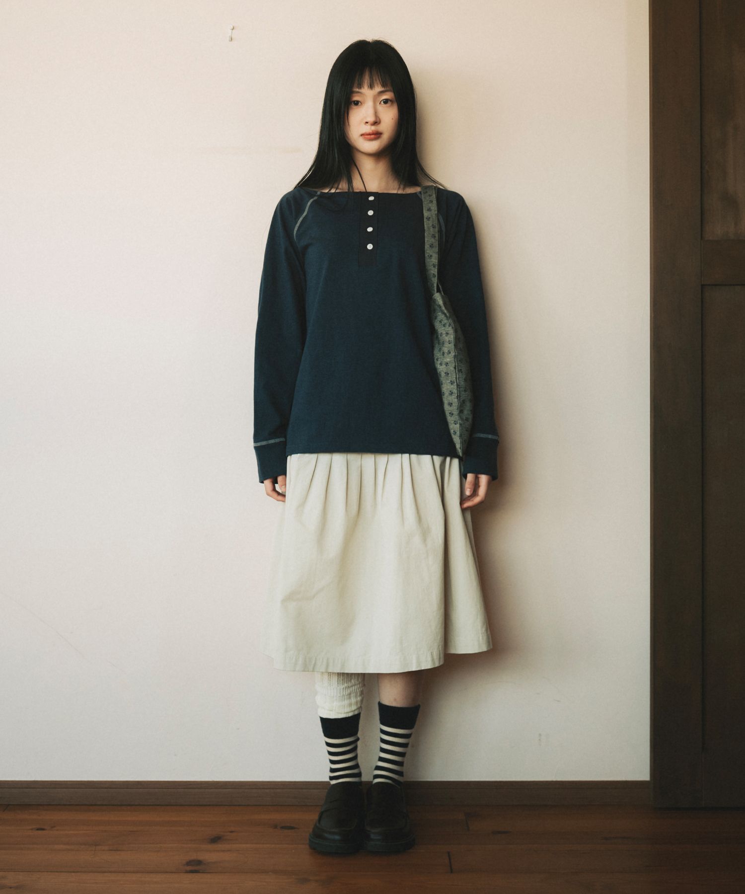 오헤시오(OHESHIO) PLEATED COTTON MIDI SKIRT, BEIGE - 사이즈 & 후기