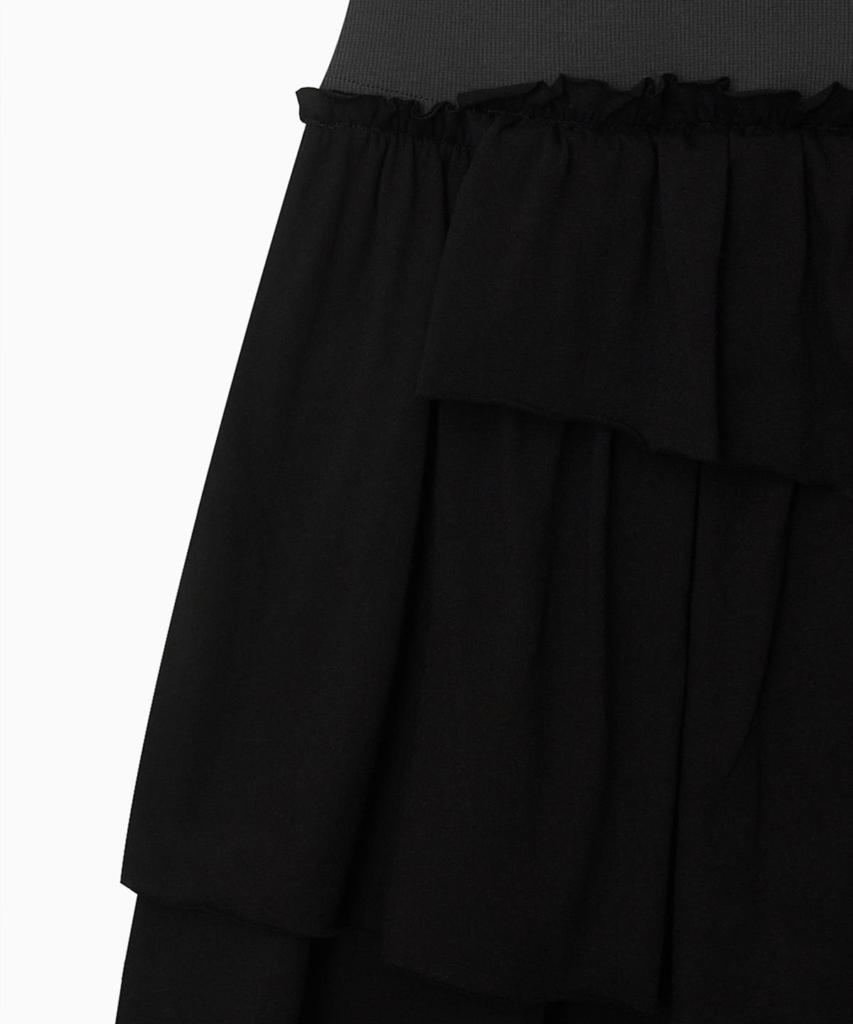 오헤시오(OHESHIO) SHIRRING LAYERED DRESS, CHARCOAL