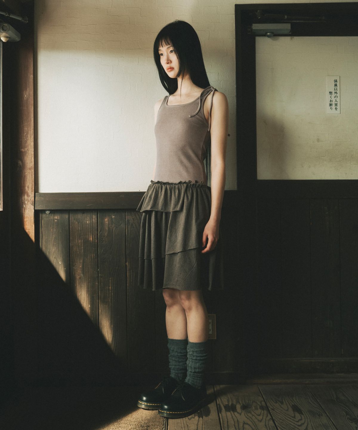 오헤시오(OHESHIO) SHIRRING LAYERED DRESS, INDIE PINK