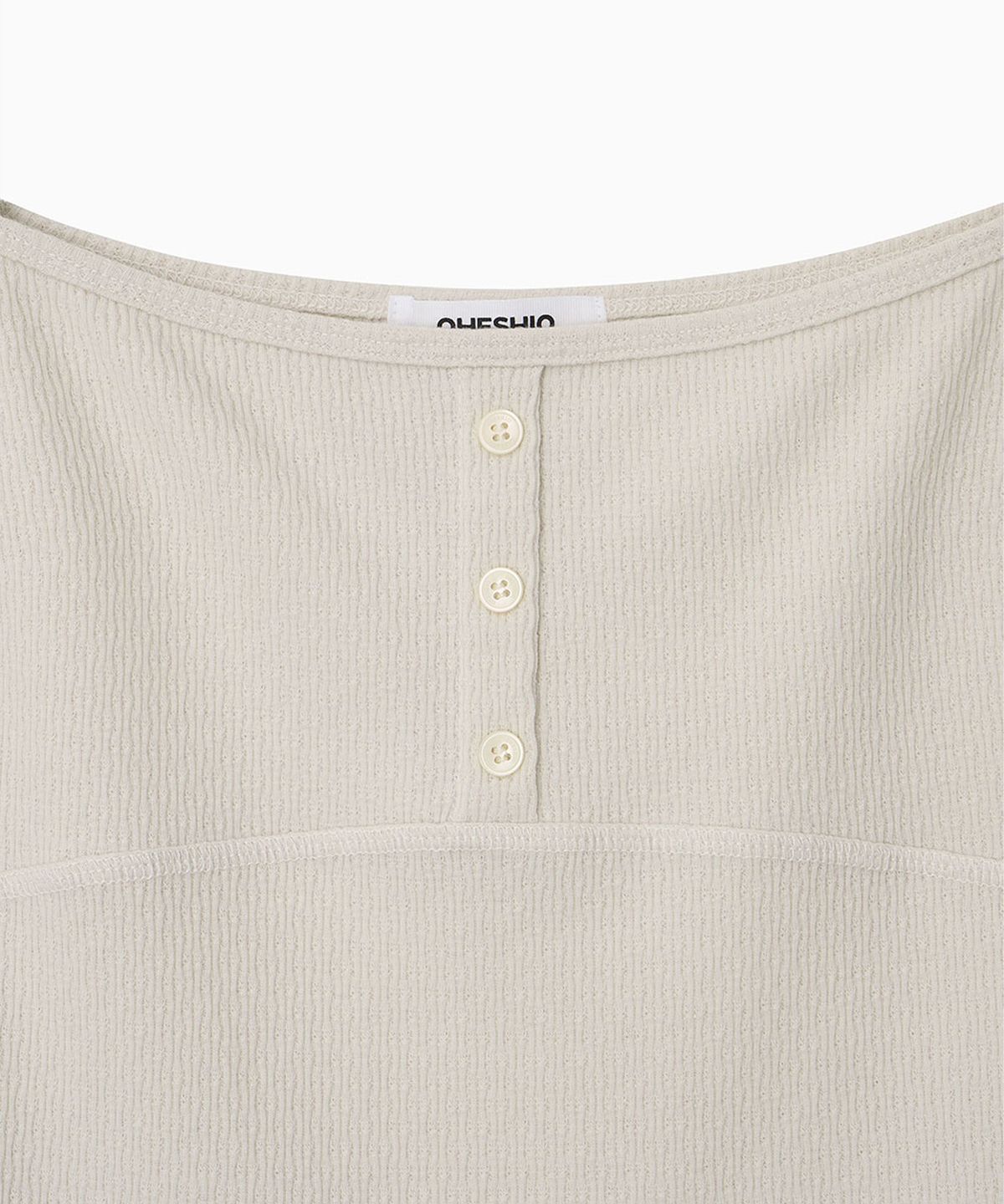 오헤시오(OHESHIO) STITCH BUTTON SLEEVELESS, CREAM