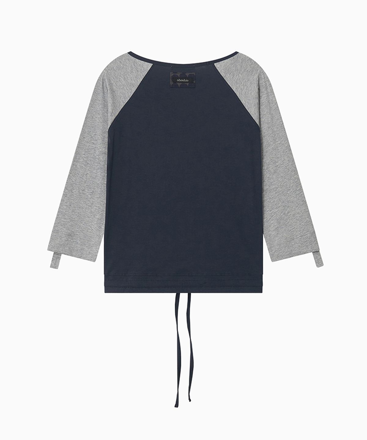 오헤시오(OHESHIO) ROLL-UP DOT LABEL TEE, NAVY