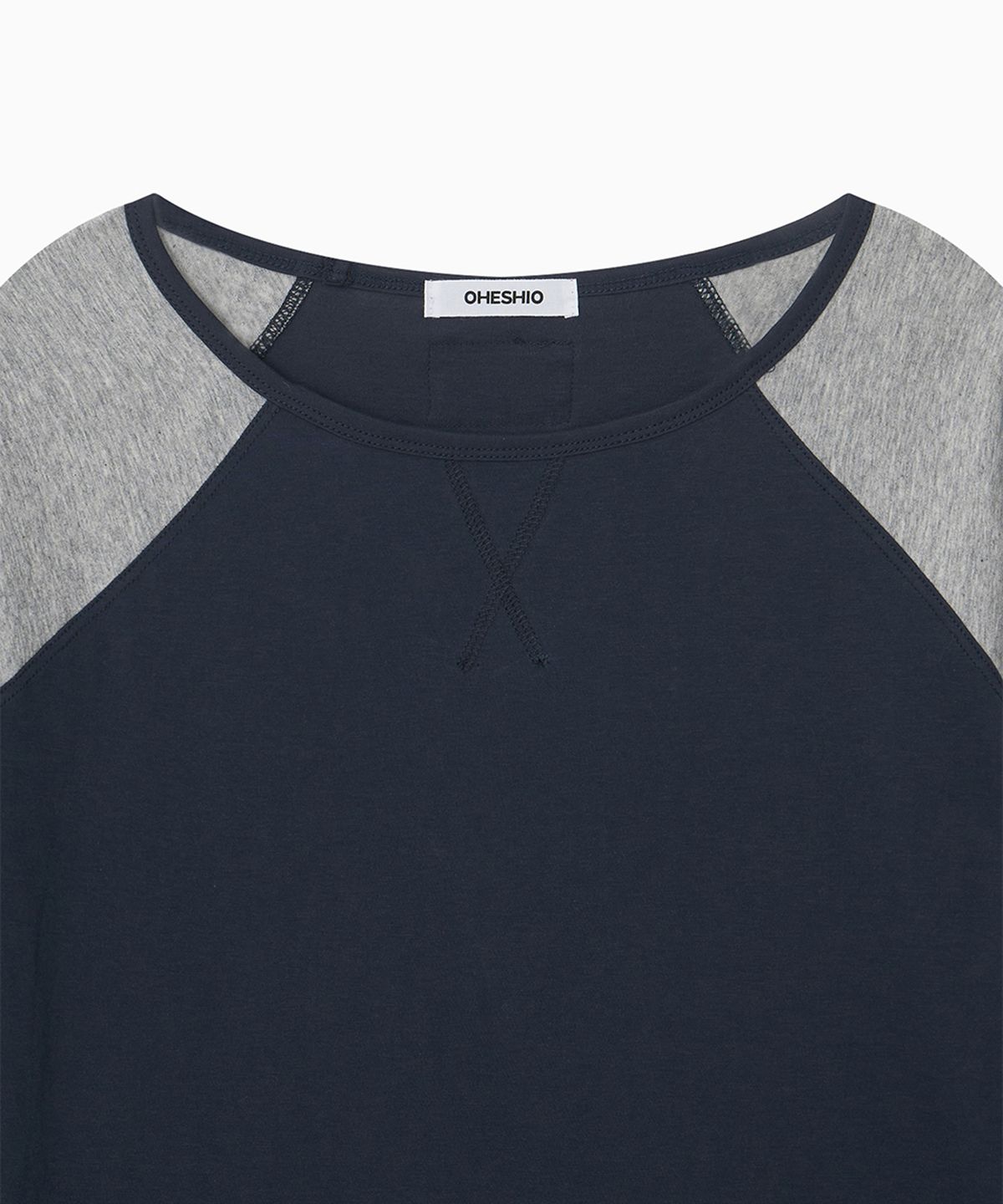 오헤시오(OHESHIO) ROLL-UP DOT LABEL TEE, NAVY