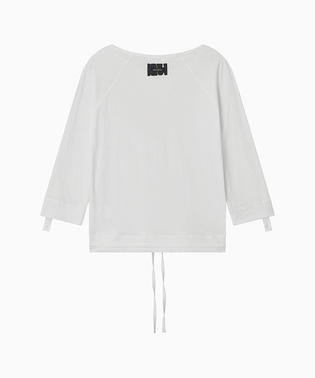 오헤시오(OHESHIO) ROLL-UP DOT LABEL TEE, IVORY