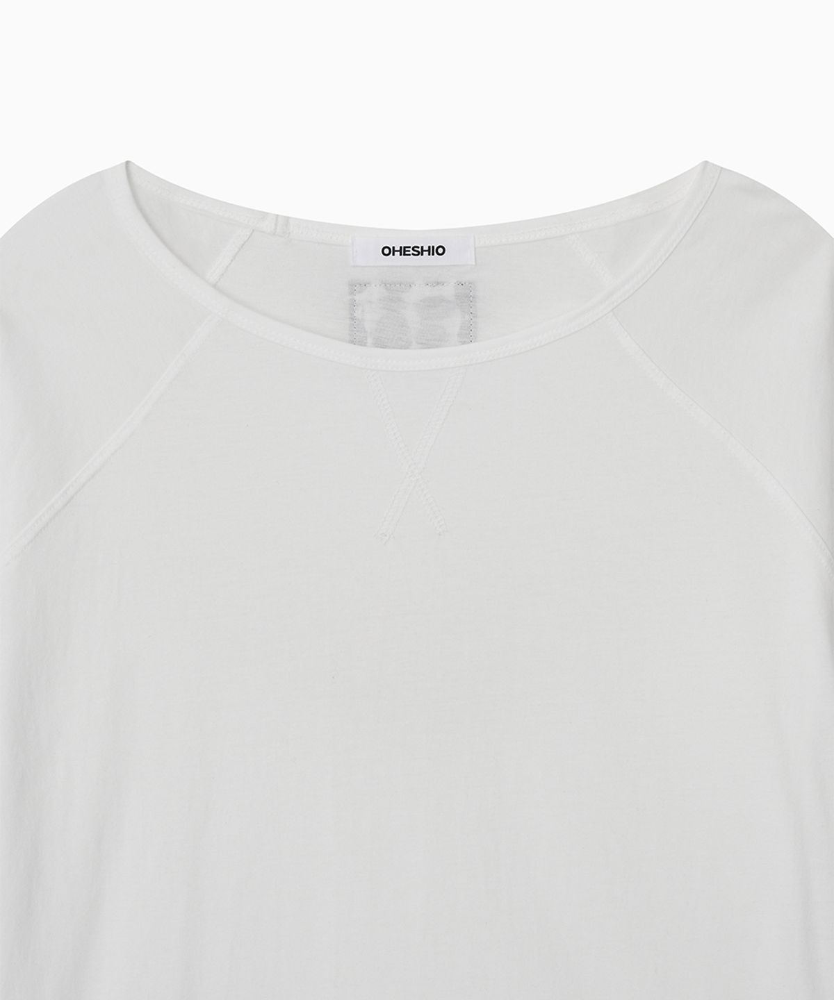 오헤시오(OHESHIO) ROLL-UP DOT LABEL TEE, IVORY